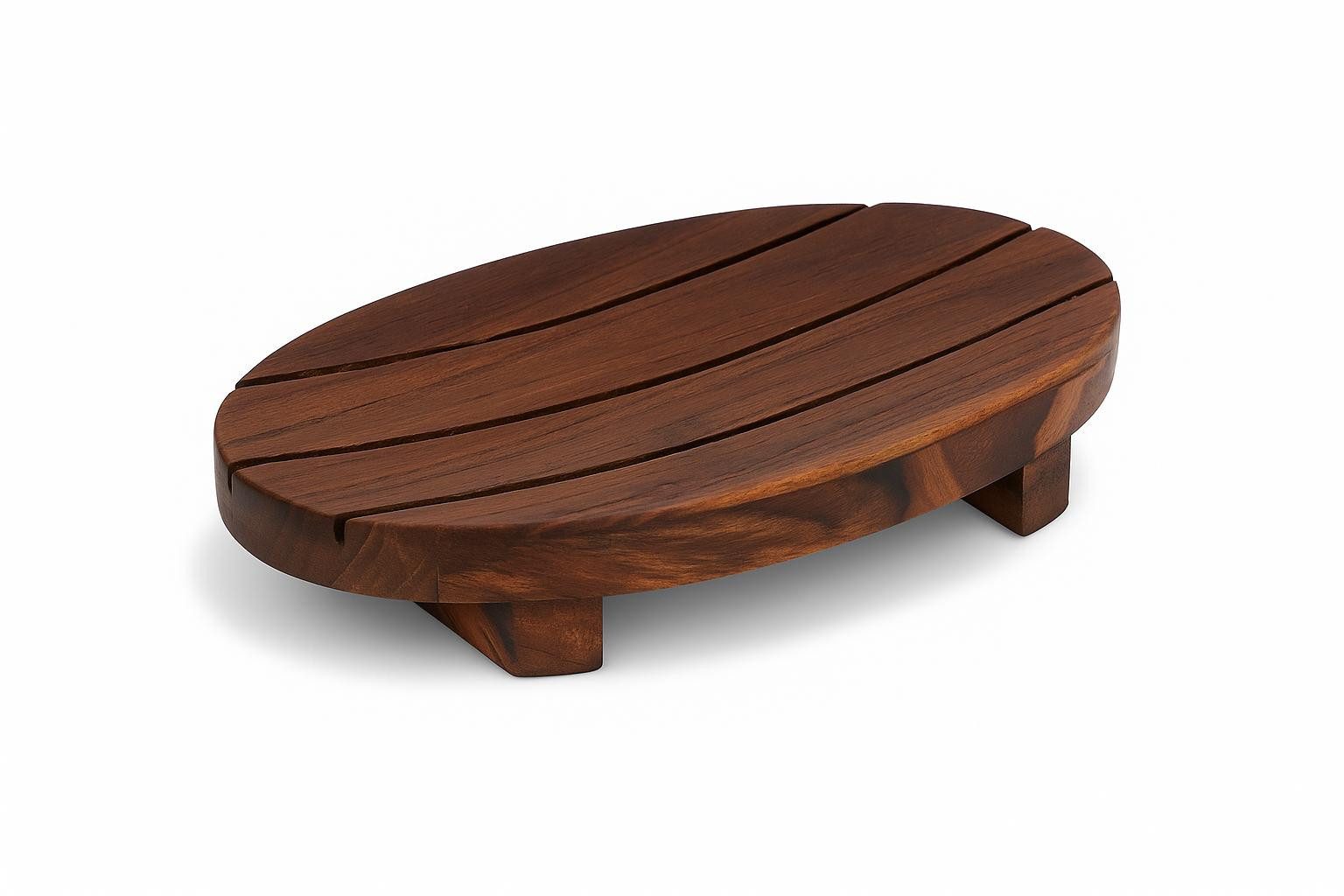 Bali-Homedecor Seifenablage Teakholz Seifenablage Holz Handarbeit Bali braun oval 14cm