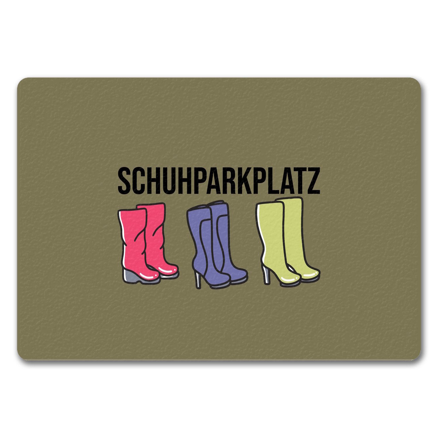 Fußmatte Schuhparkplatz Fußmatte in 35x50 cm ohne Rand braun mit Schuhmotiv