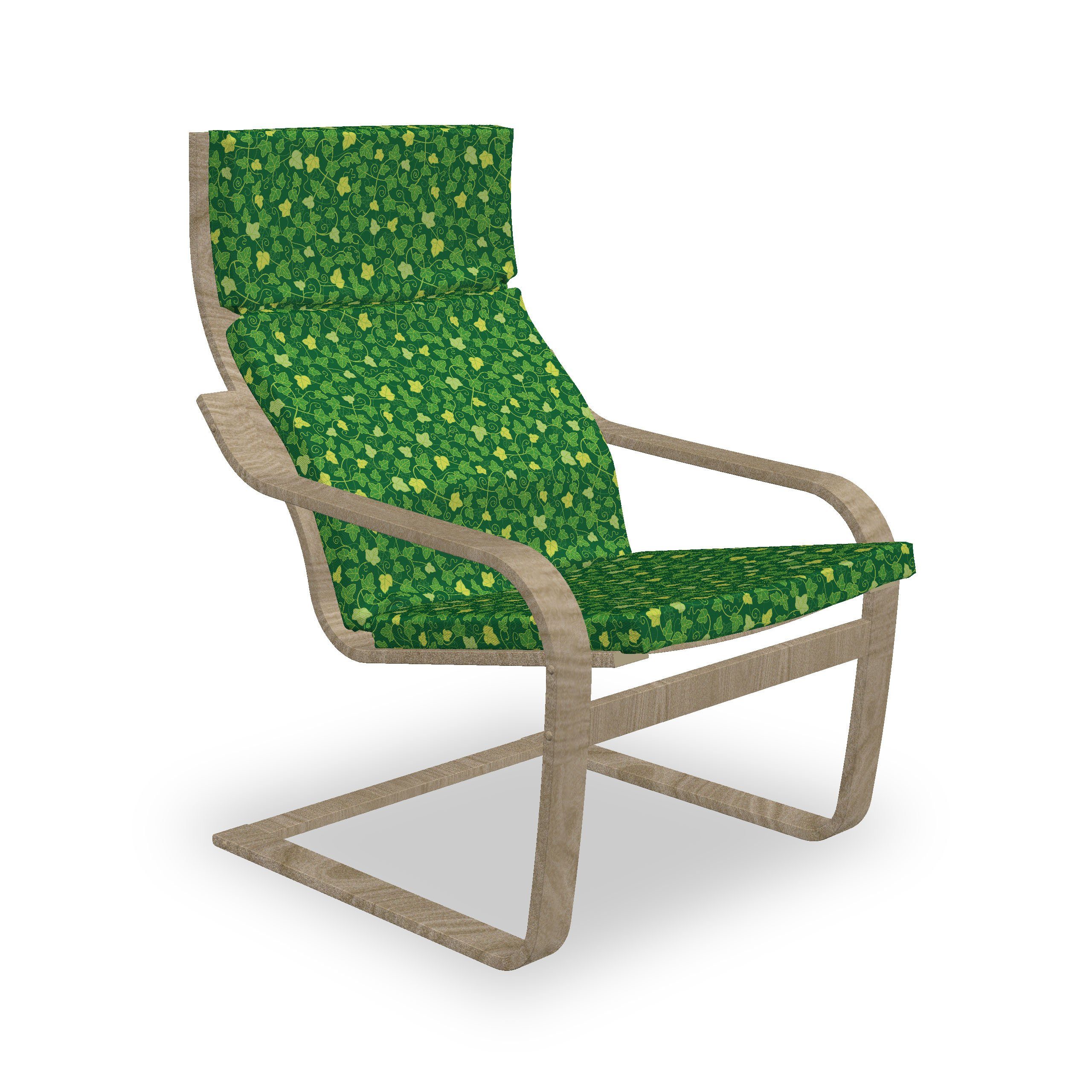 Green Stuhlkissen mit Pflanzen Abstract Abakuhaus und Sitzkissen Stuhlkissen Hakenschlaufe Ivy Reißverschluss, Cartoon mit