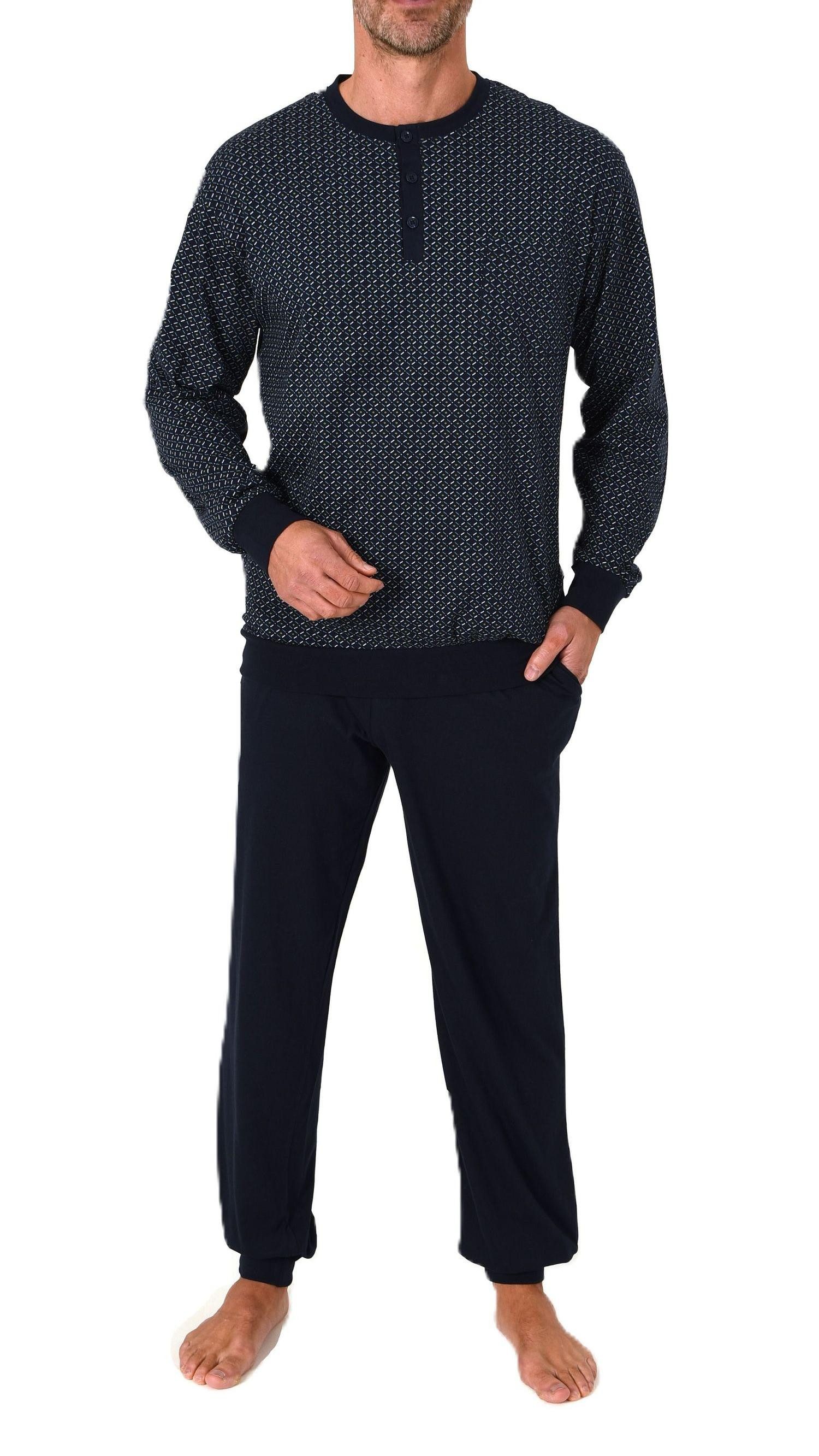 Normann Pyjama Normann Herren Langarm Schlafanzug mit Bündchen – auch in Üb günstig online kaufen