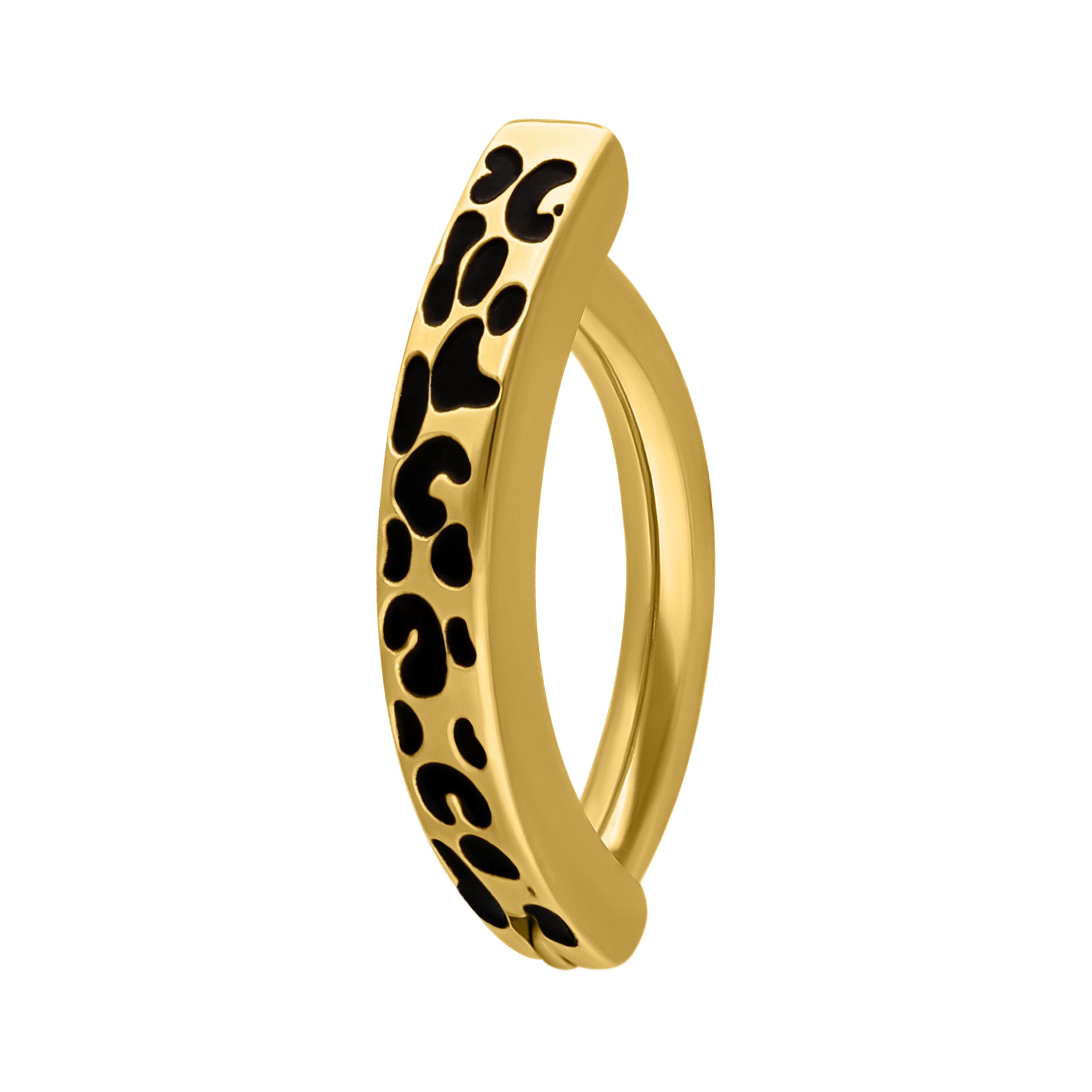 Wildcat Nasenpiercing Leopard Belly Arch Clicker für Bauchnabel, 1 Stück, Titan Grad 23 - wasserfest, hautverträglich, Gold