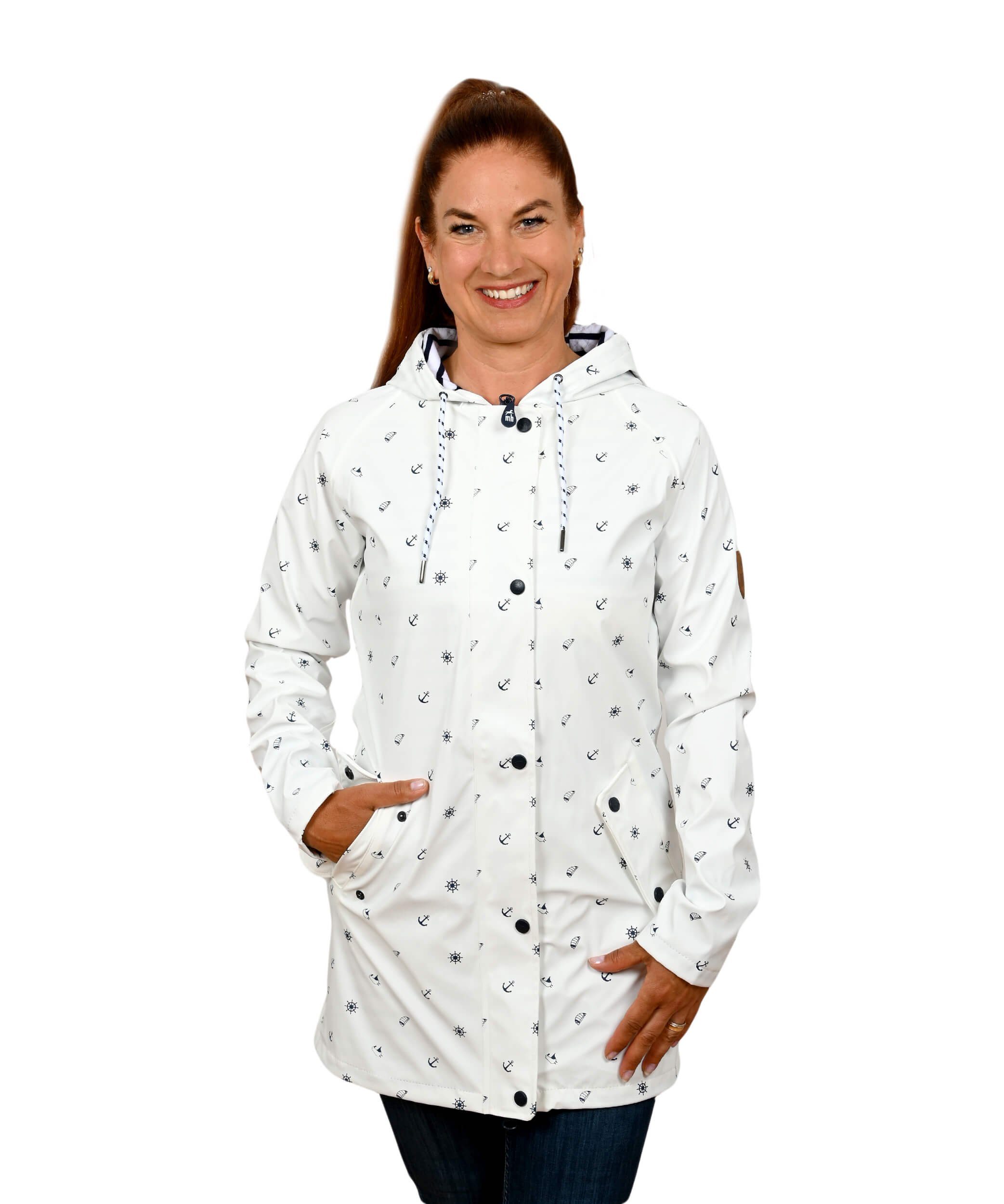 Heinen wasserdicht, Regenjacke Damen Michael wetterfest winddicht, weiß marine