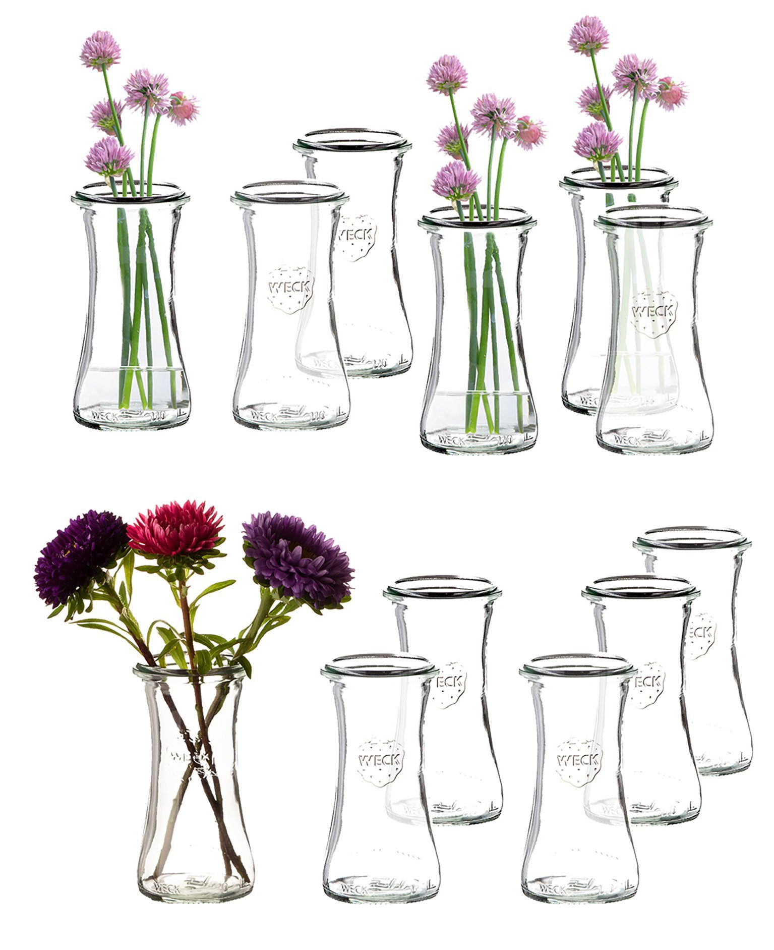 Blumen BigDean – 12er für Blumenvase 12x6,5 Glasvase Tischvase Set cm Tischvase