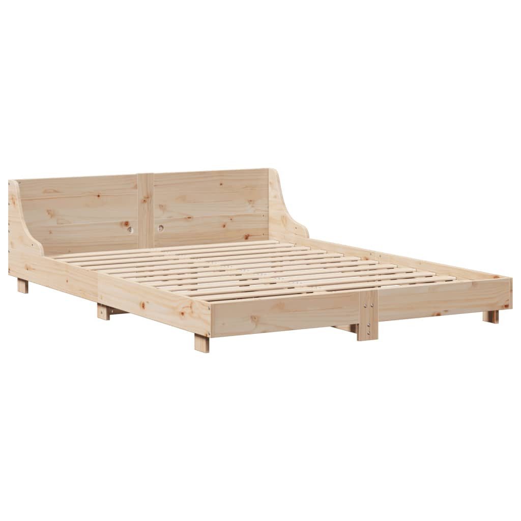 vidaXL Bett Massivholzbett ohne Matratze 120x190 cm Kiefernholz