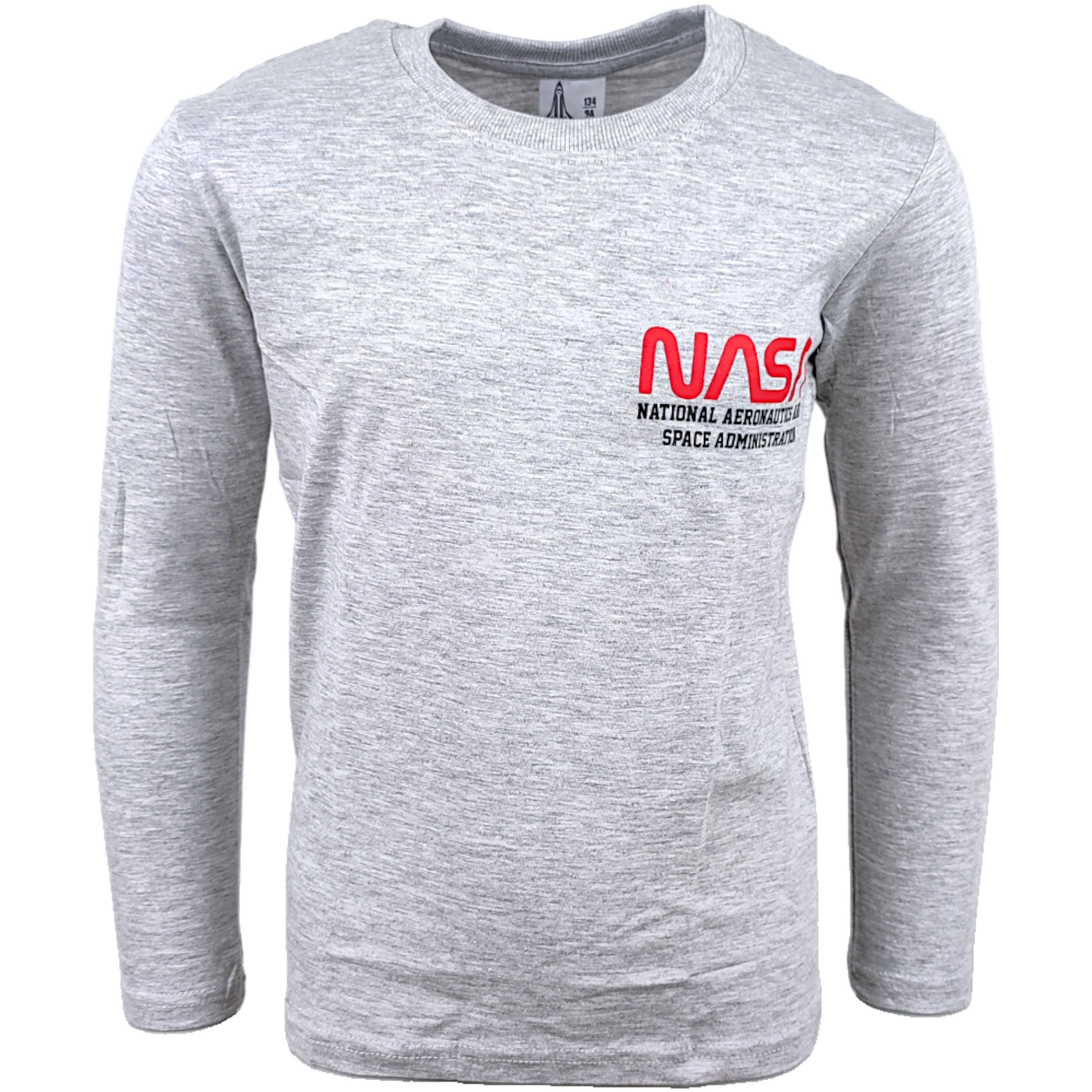 NASA Langarmshirt mit dem NASA-Logo Jungen Shirt aus Baumwolle Gr. 134 - 164 cm