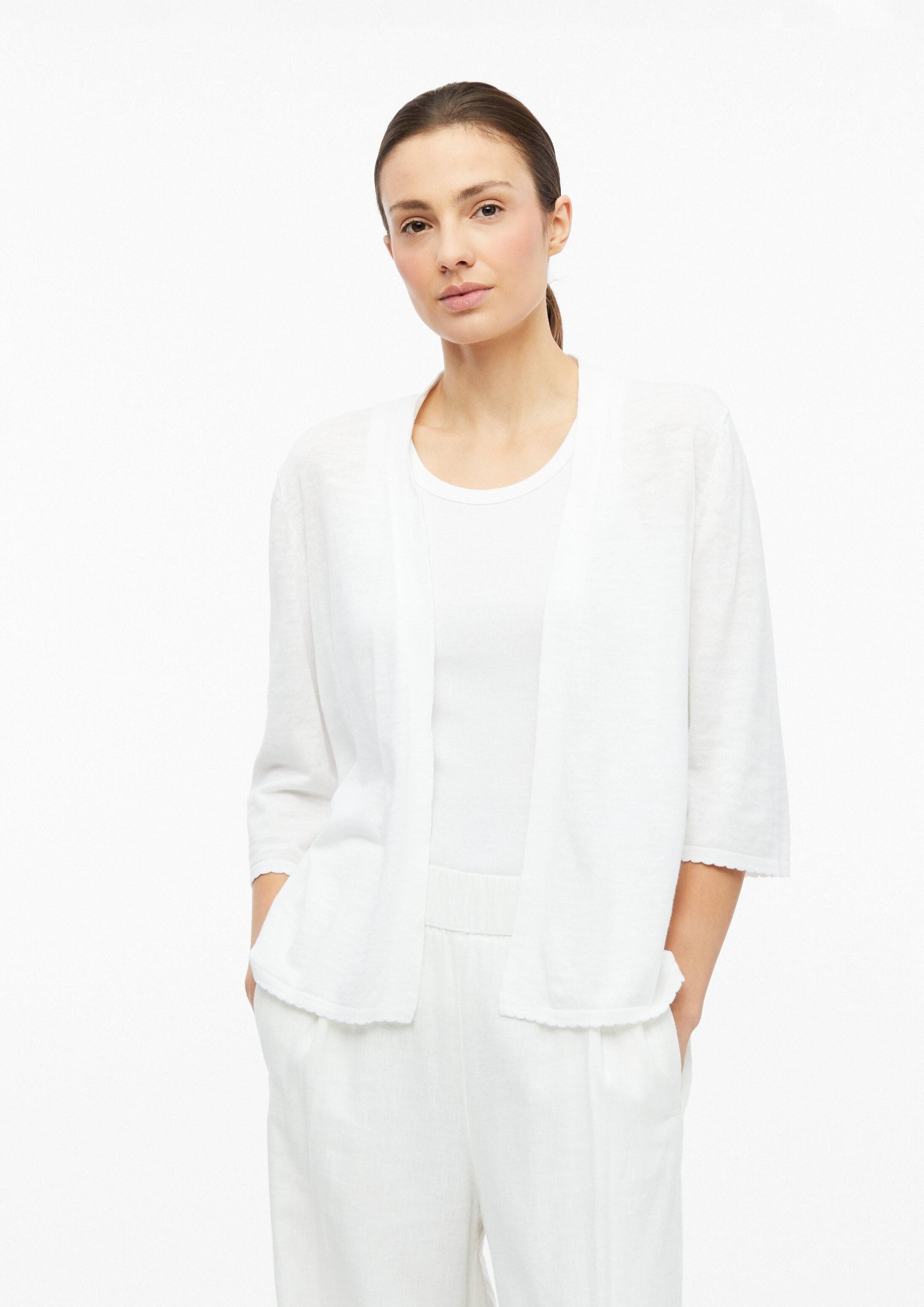 s.Oliver Cardigan Strickjacke Feinstrickjacke mit 3/4-Arm und Wellenkante – Bild 5 von 5
