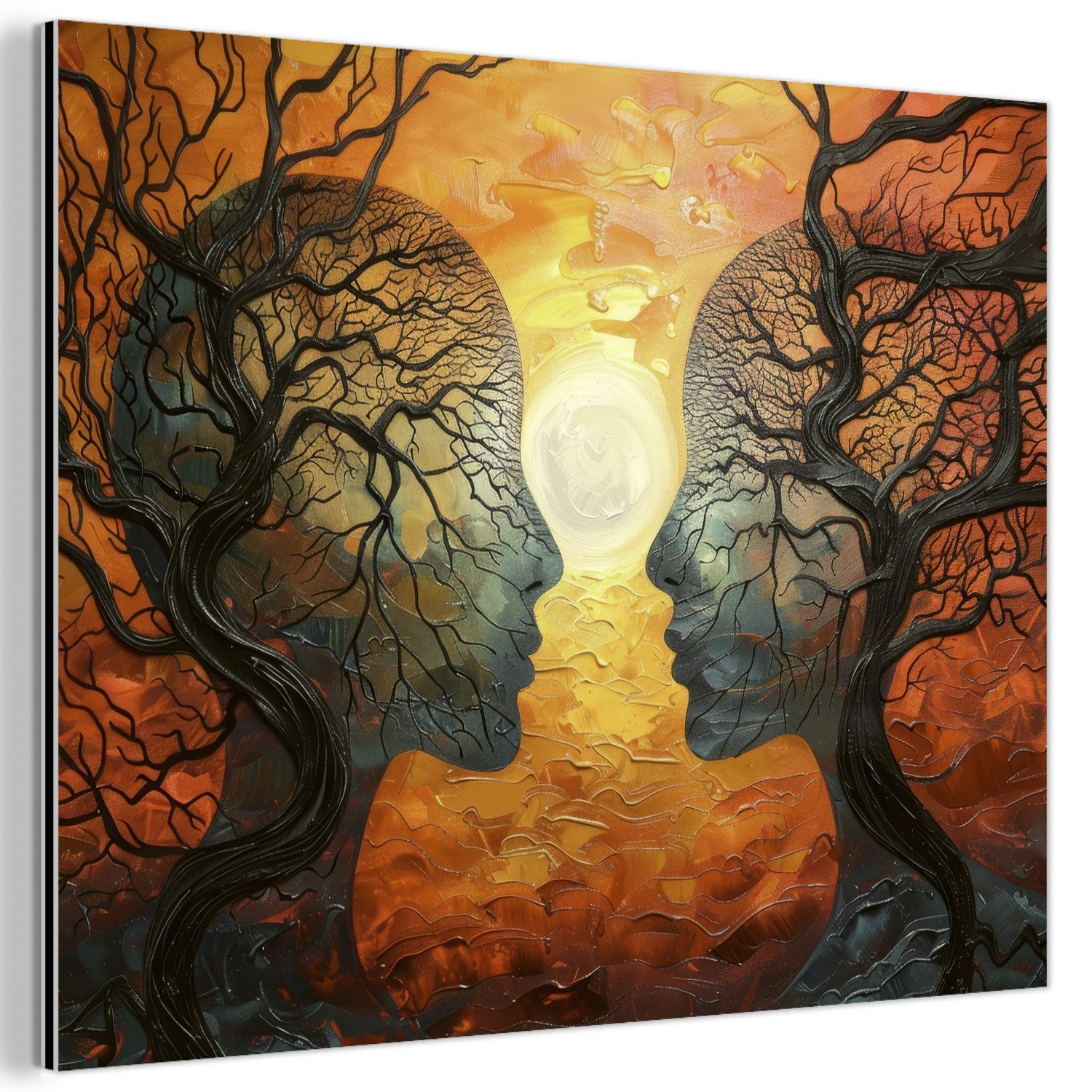 MuchoWow Metallbild Bäume - Gesichter - günstig online kaufen