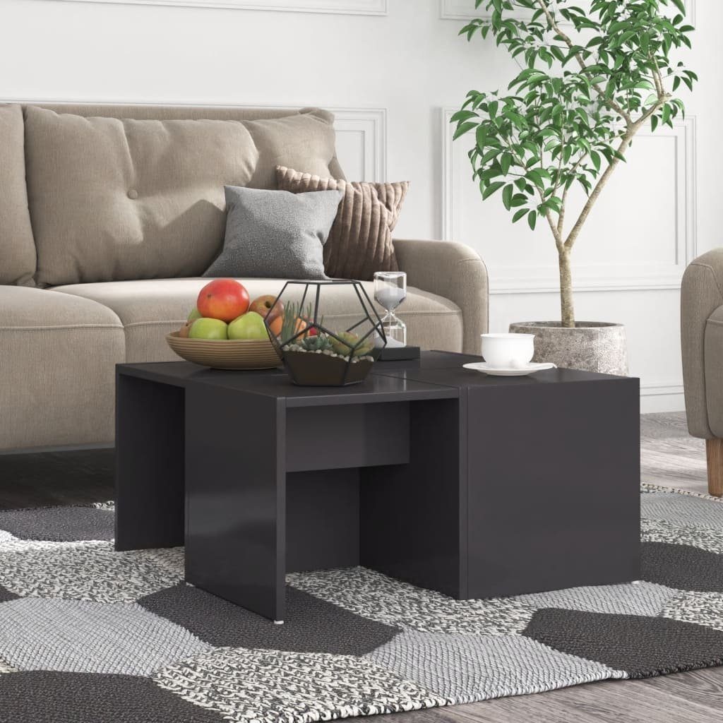 vidaXL Couchtisch in Hochglanz-Grau (LxH: 33x33 cm)