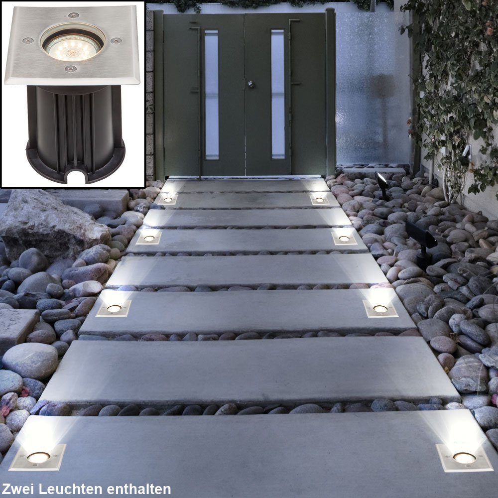 LED Außen Einbau Strahler Terrassen Boden Lampe Edelstahl Hof Leuchte befahrbar 