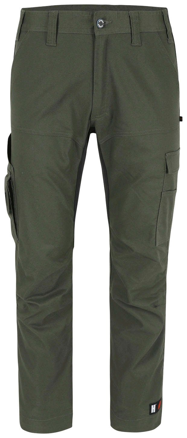 Herock Arbeitshose Torex (Spar-Set, Flaschenöffner, dunkel Multi-Pocket, 130cm) mit bis 4-Wege-Stretch, khaki mit inkl.Stretchgürtel, einstellbar Coolmax®-Technologie Schnalle