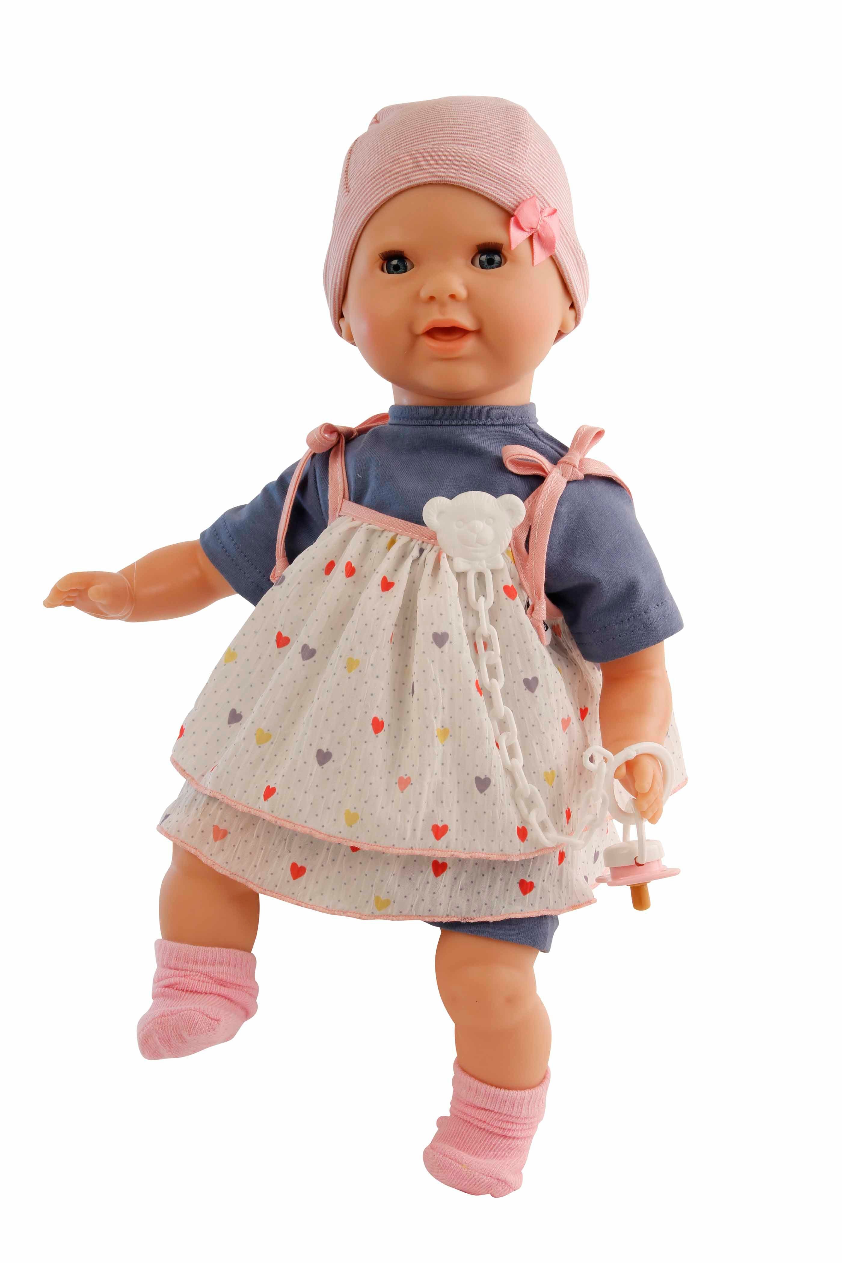 Babypuppe Schildkröt Babypuppe Lenchen Schnullerbaby 37 cm, blaue Schlafaugen