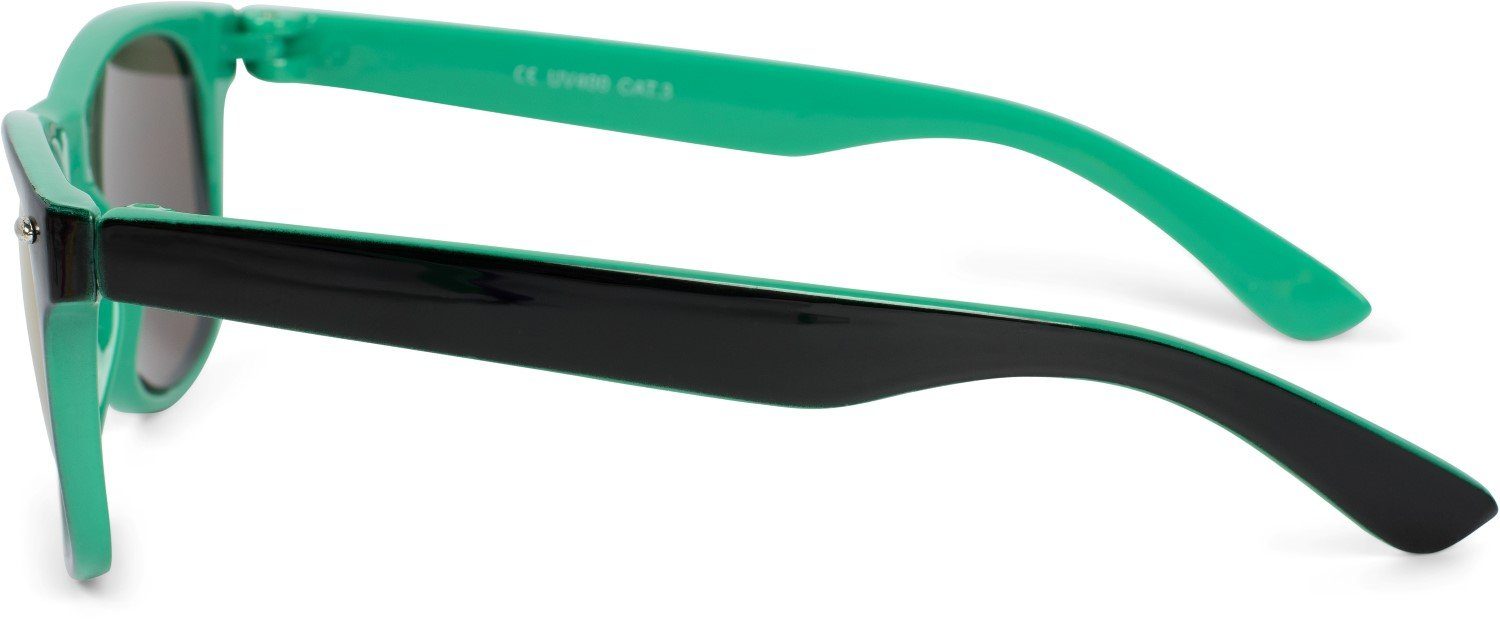 Schwarz-Grün Sonnenbrille Verspiegelt Glas / Grün styleBREAKER verspiegelt Gestell (1-St)