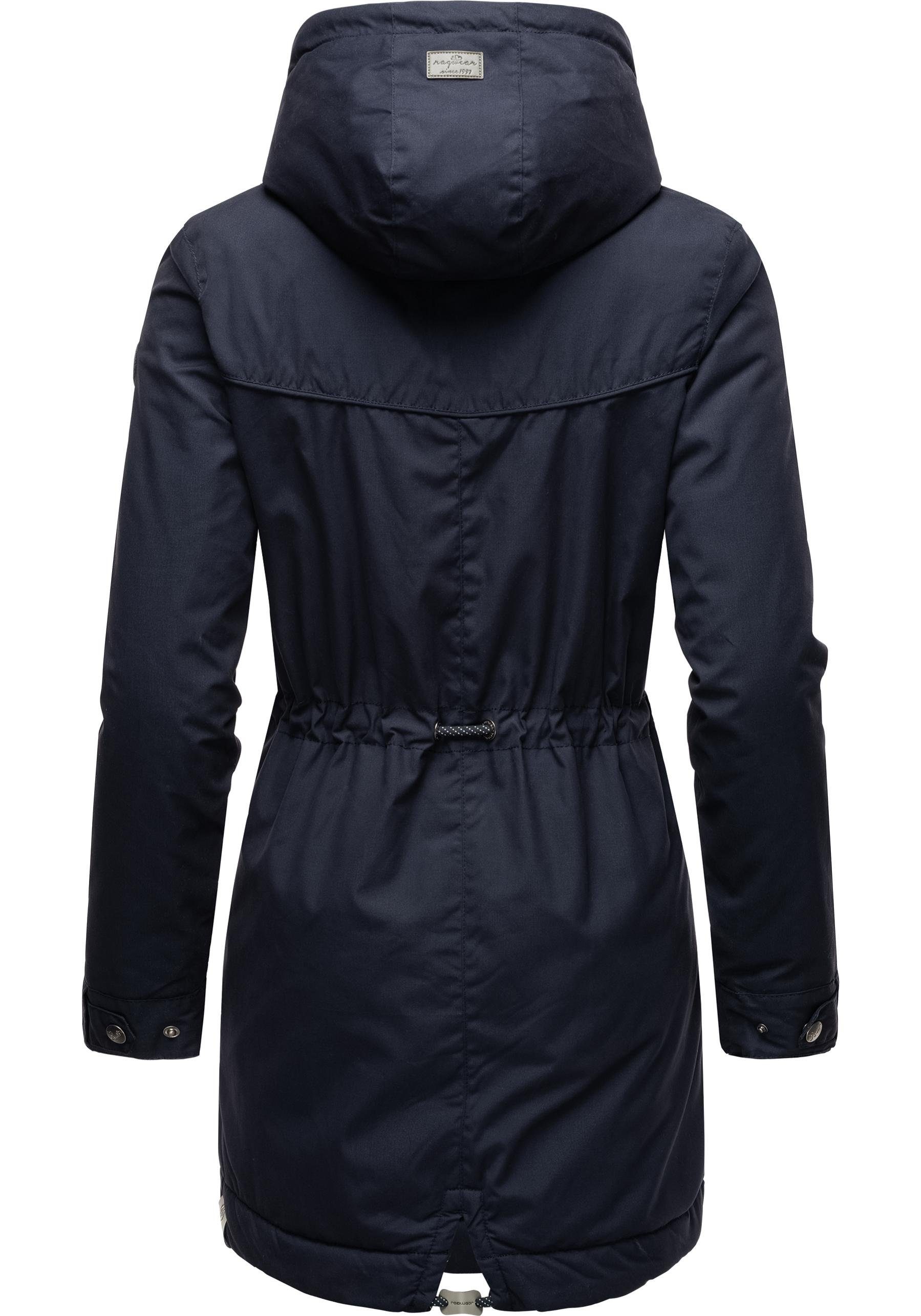 Ragwear Winterjacke YM-Canny stylischer Damen Kurzmantel Parka mit Kapuze