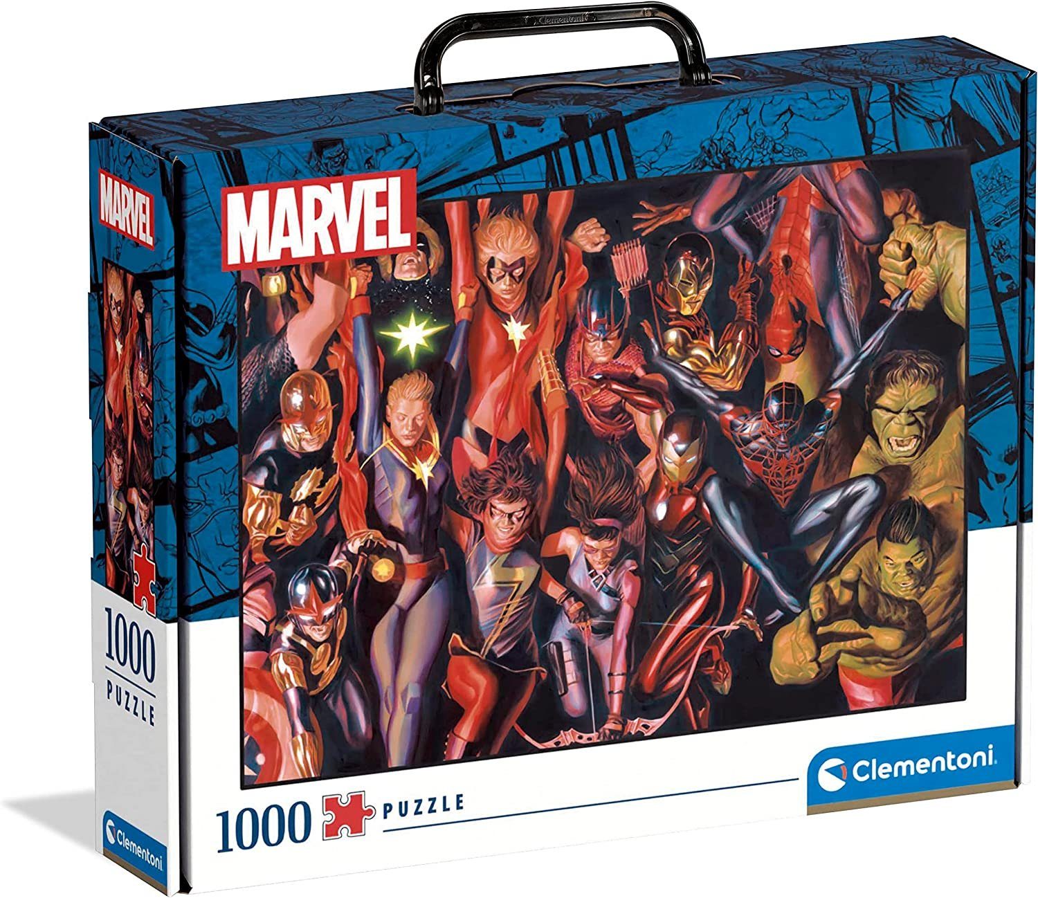 Clementoni® Puzzle Marvel 1000 Teile Brief Case Puzzle, 1000 Puzzleteile, Made in Europe