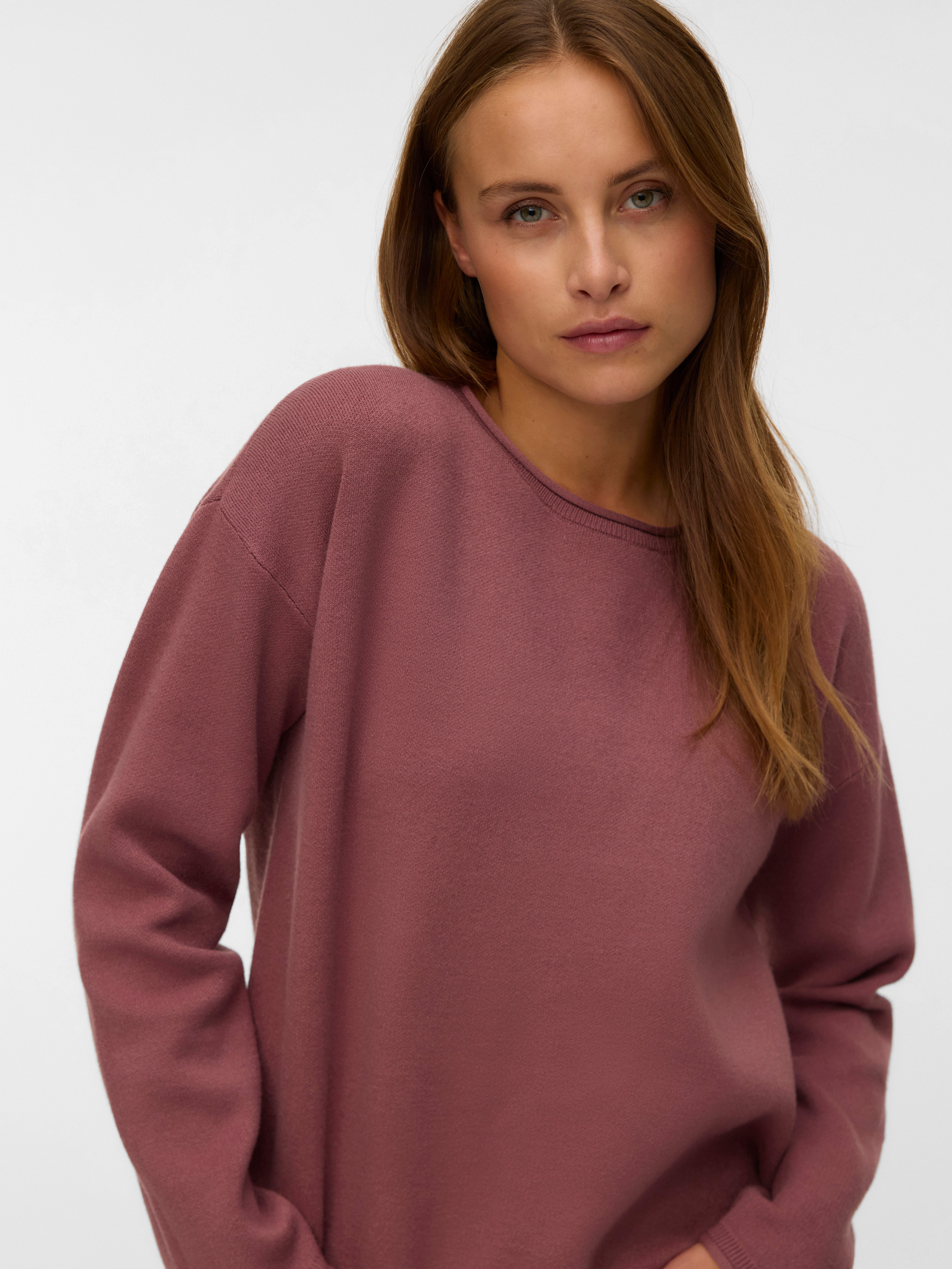 Vero Moda Strickpullover VMGOLD ROLL LS O-NECK PULLOVER GA günstig online kaufen