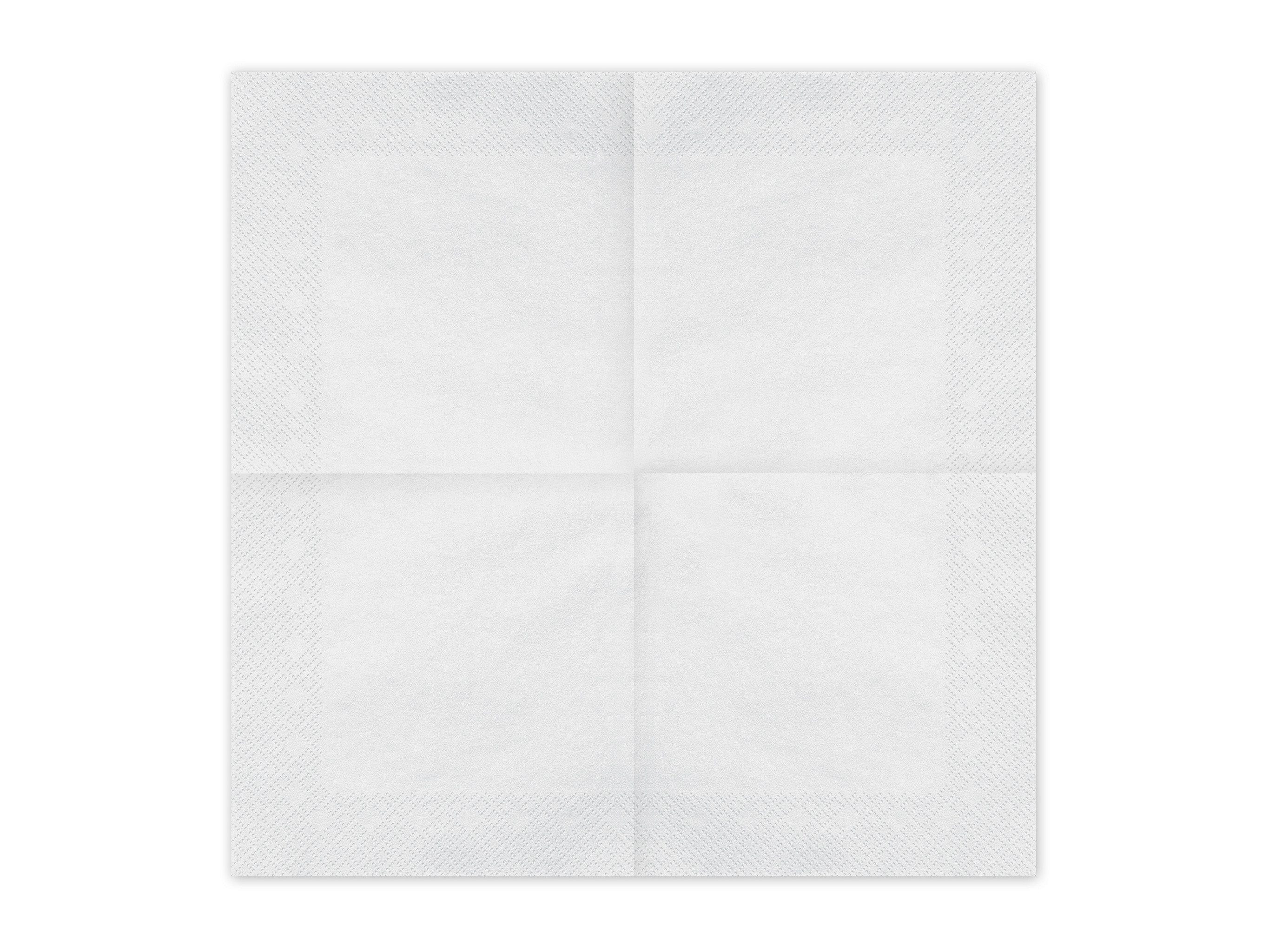 partydeco Papierserviette, Servietten Papier 33x33cm 2-lagig 20 Stück Weiß