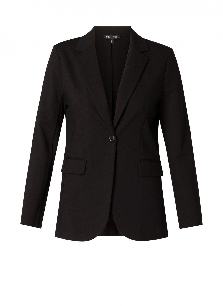 Base Level Curvy Jerseyblazer mit Taschenklappen