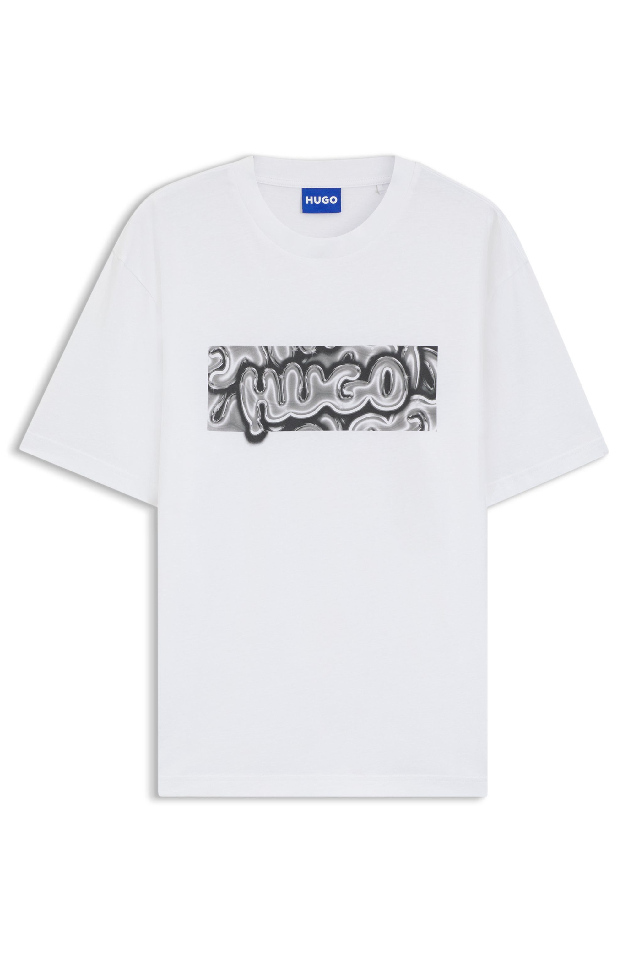 HUGO Blue T-Shirt Nedirix Rundhalsausschnitt, regular fit, Logoprint