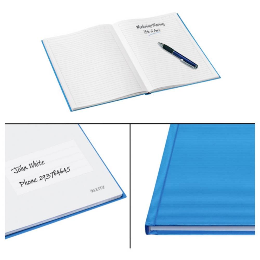 LEITZ Notizbuch 46650030 Notizbuch liniert Hellblau 80 Blatt DIN A4, Hardcover