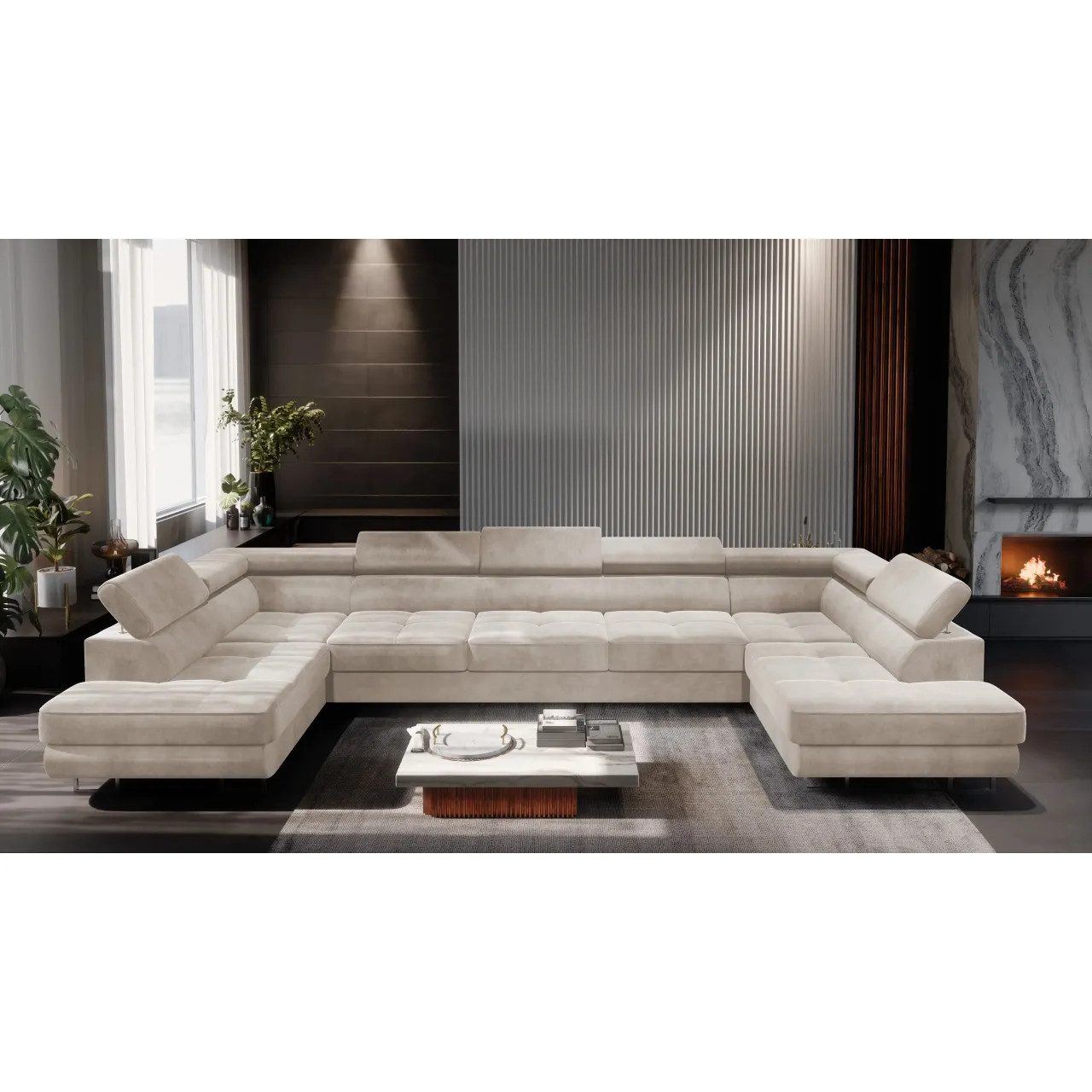 NEXT COLLECTION Ecksofa WILD MAXI U2, Schlaffunktion, verstellbare Kopfstüt günstig online kaufen