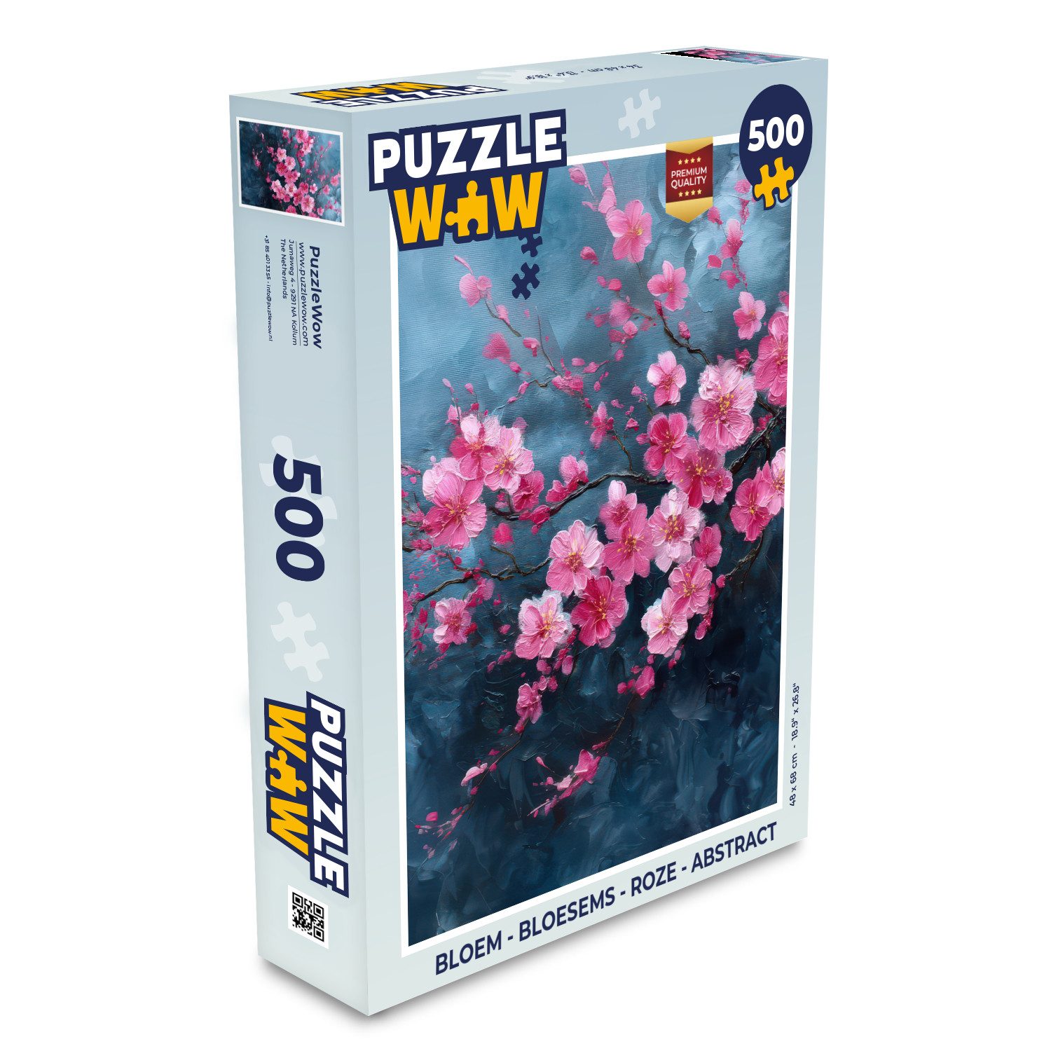 MuchoWow Puzzle Blume - Blüten - Rosa - Abstrakt, 500 Puzzleteile, Foto-Puzzle, Bilderrätsel, Puzzlespiele, Spielzeug