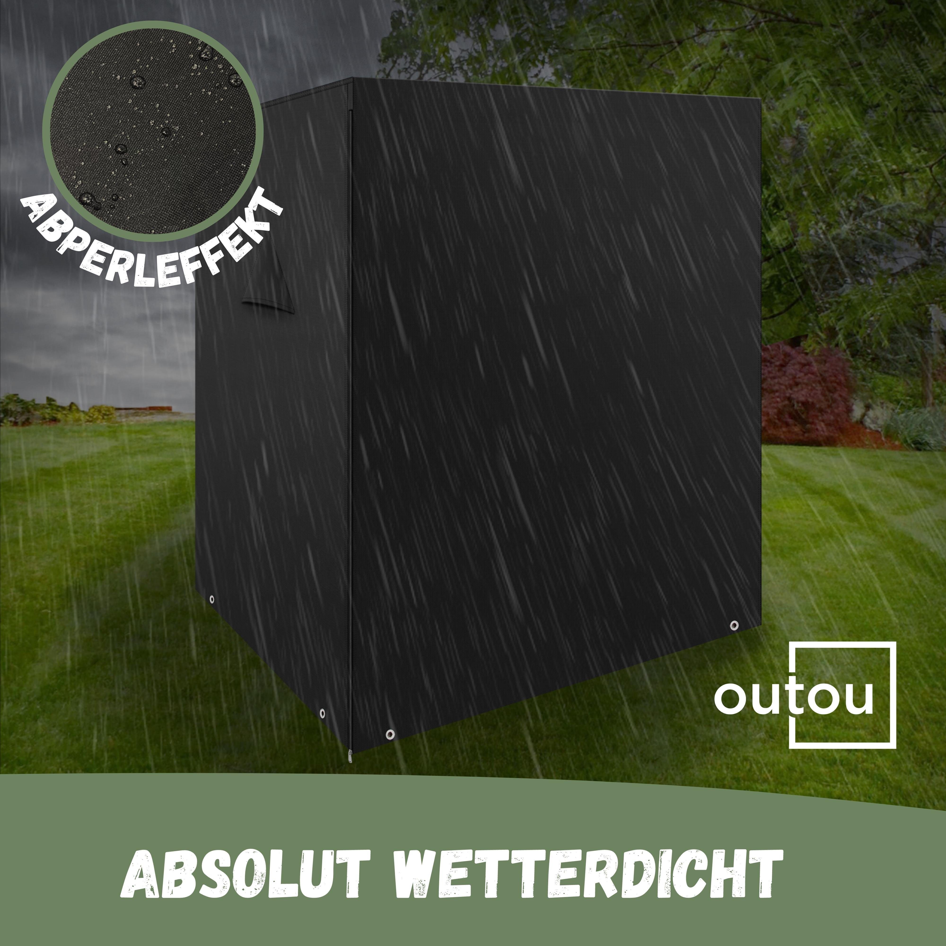 riijk Strandkorb-Schutzhülle Strandkorbhülle winterfest 600D Oxford Gewebe wasserdicht UV beständig, 135 cm breit, Gartenmöbel Abdeckung – Bild 4 von 5