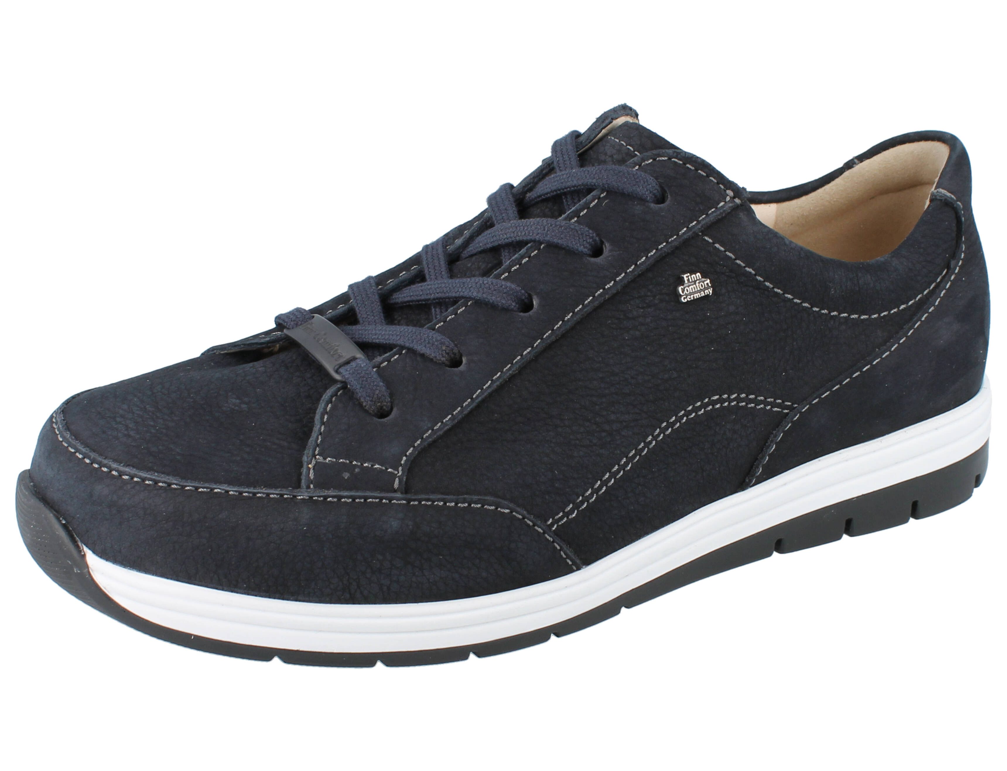 Finn Comfort FINN COMFORT Osorno Herren Schnürschuhe blau Nubukleder - Größe: 44 Schnürschuh Wechselfußbett