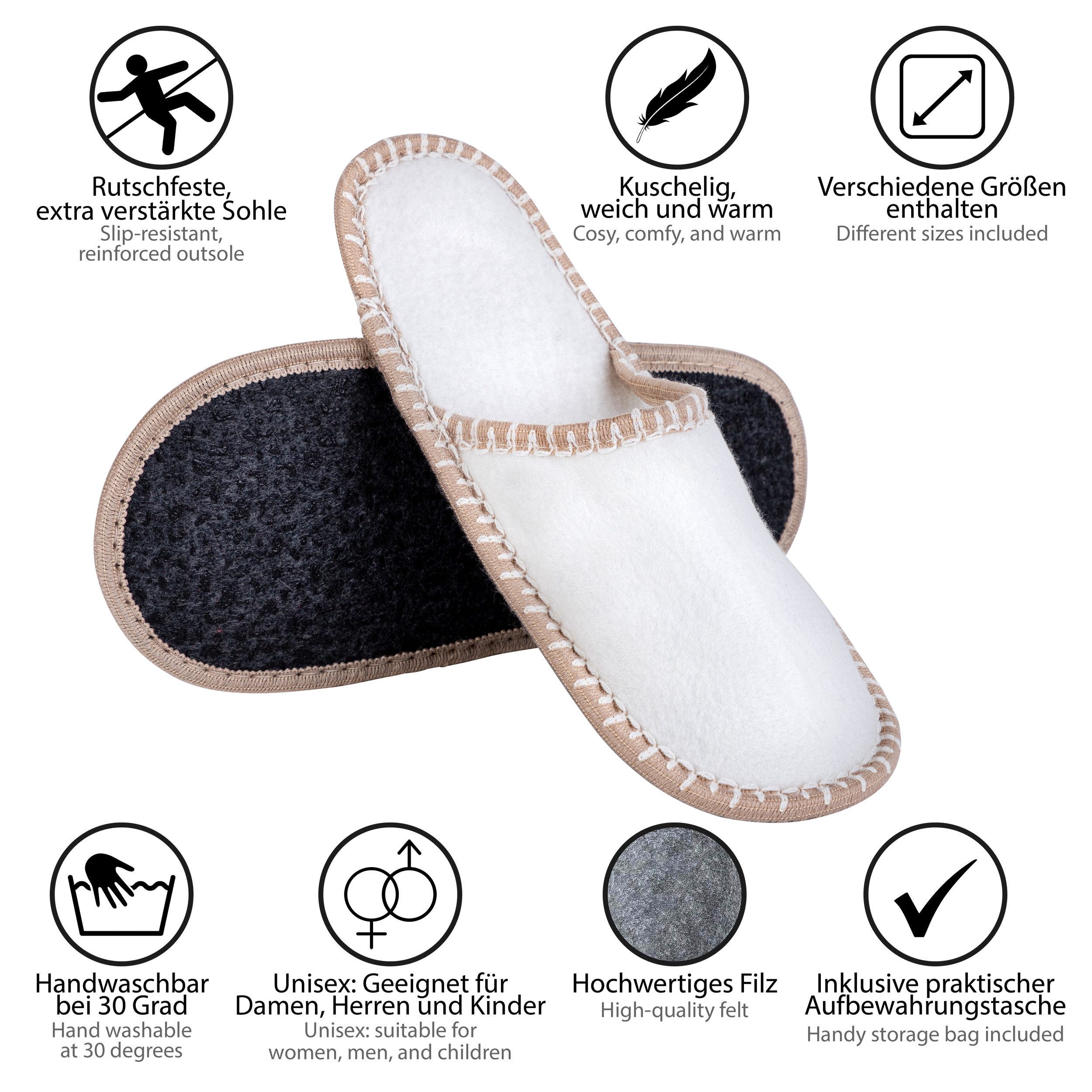 ONVAYA ABS Gästepantoffel, Schön, dass du hier bist, 6er Set Pantoffel