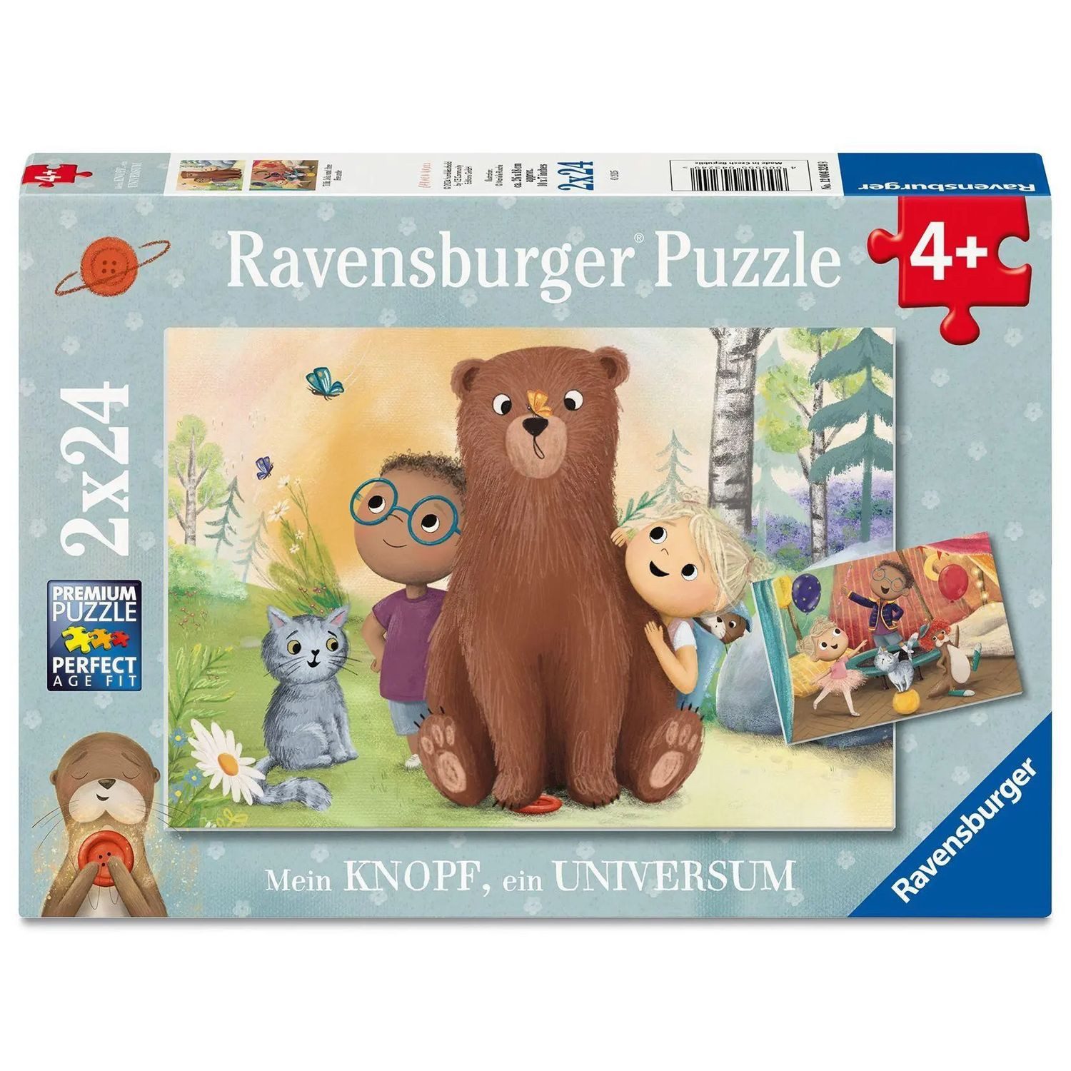 Ravensburger Puzzle Kinderpuzzle 2x24 Teile - Mein Knopf, ein Universum, 24 Puzzleteile