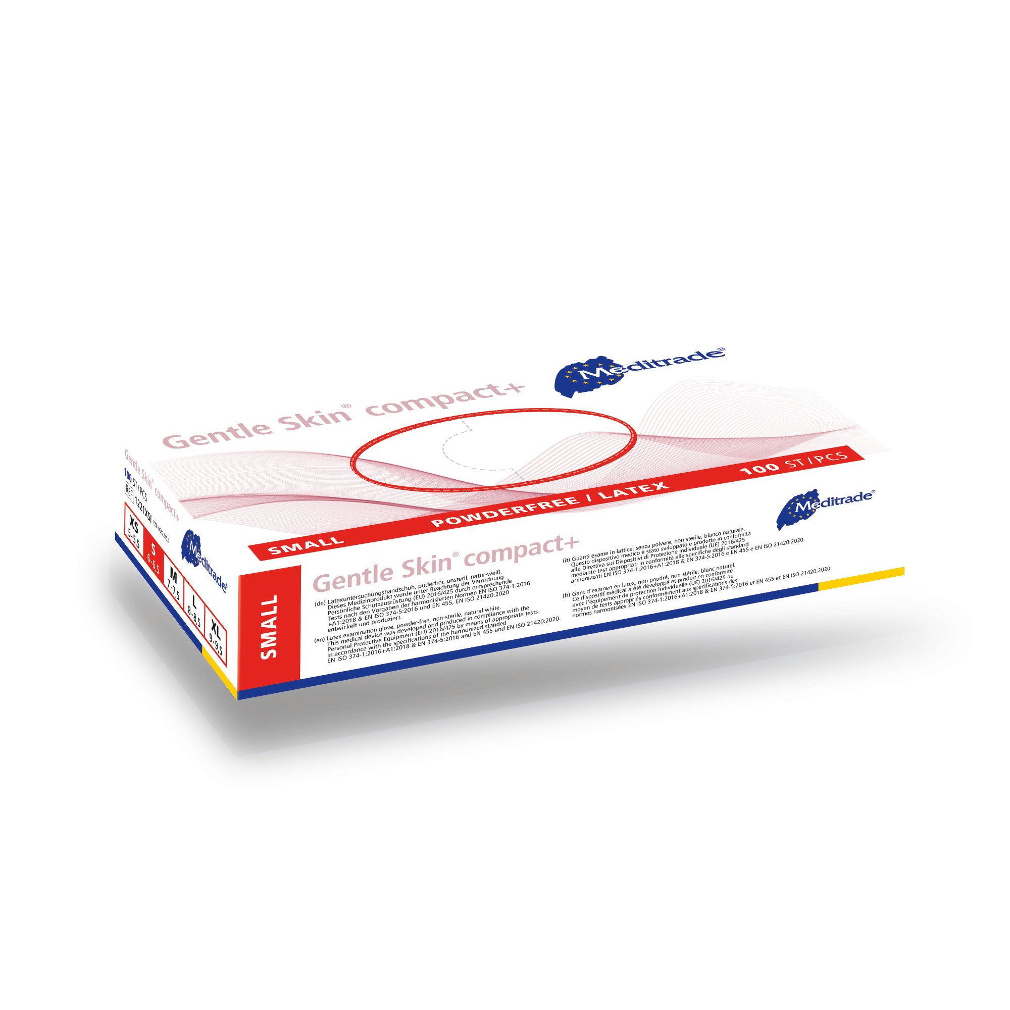 MediTrade Latexhandschuhe Einmalhandschuhe Gentle Skin® compact - 100 Stück (100-St)