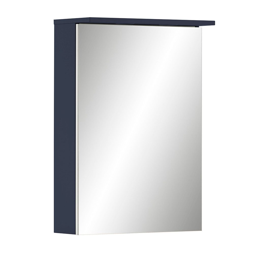 Lomadox Spiegelschrank JONA-80 Badezimmerspiegelschrank blau mit LED beleuchtung, 50cm breit