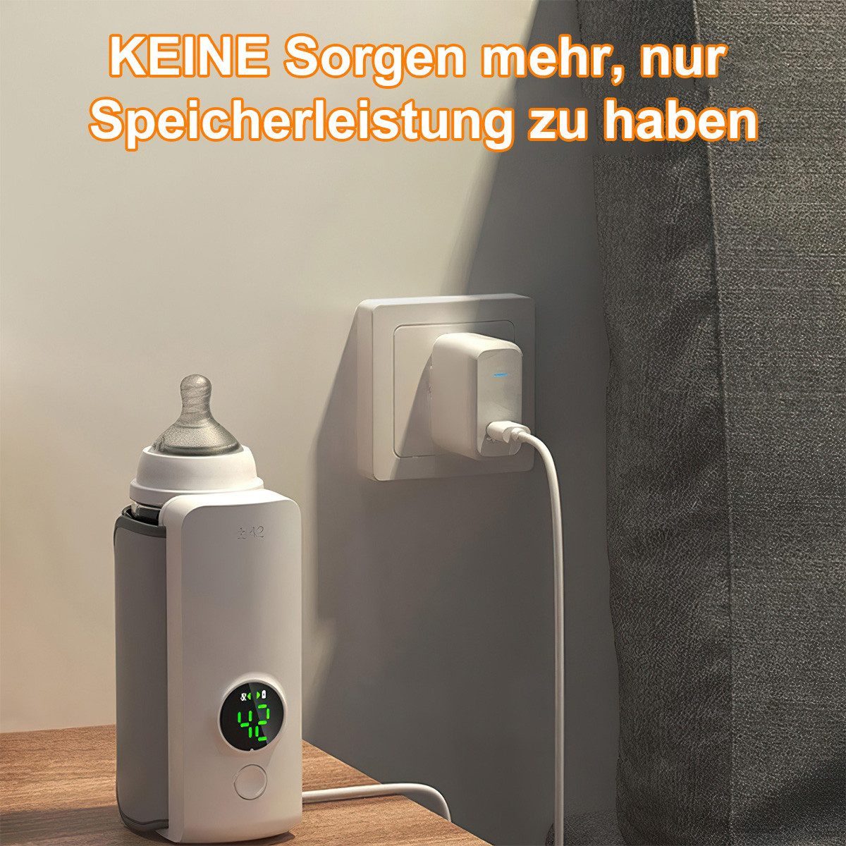 Novzep Babyflaschenwärmer Flaschenwärmer für Babyflaschen – wiederaufladbar & mobil