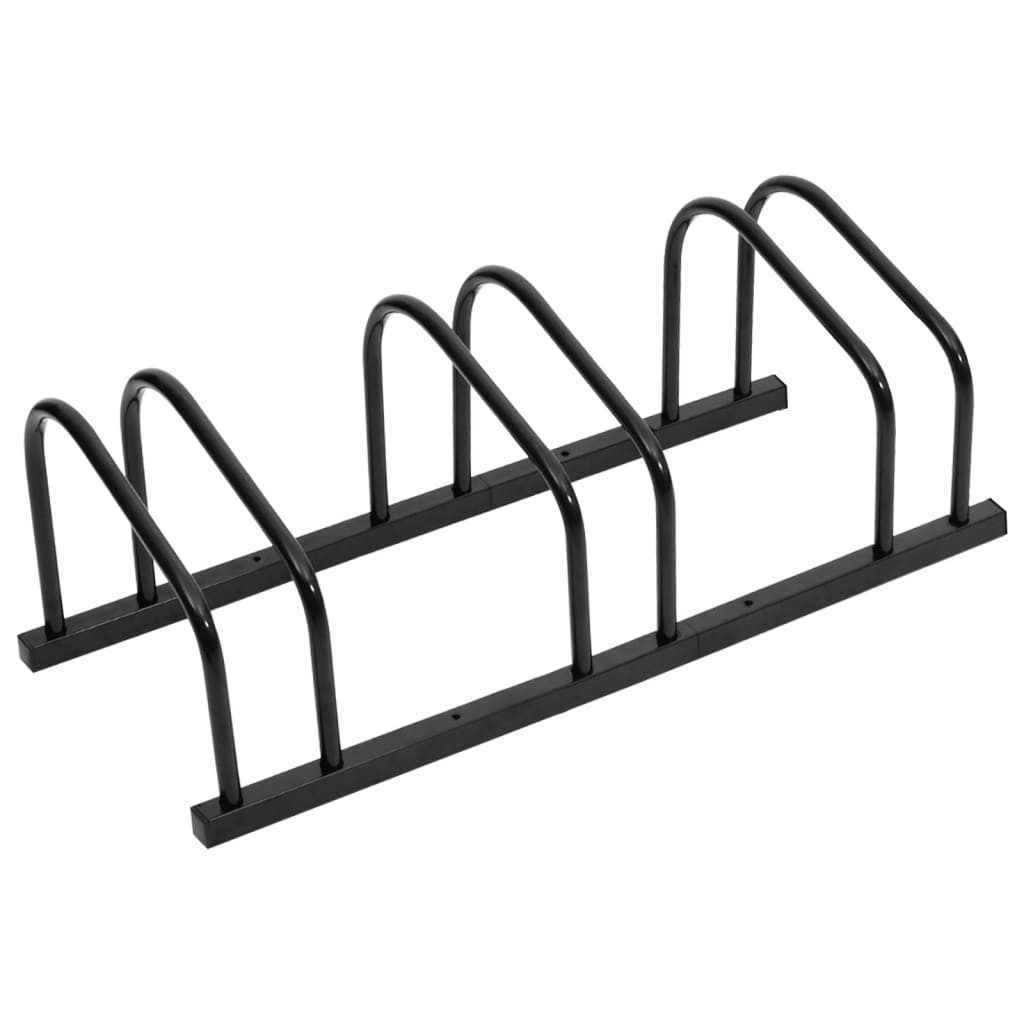 vidaXL Fahrradständer Fahrradständer für 3 Fahrräder Schwarz Stahl