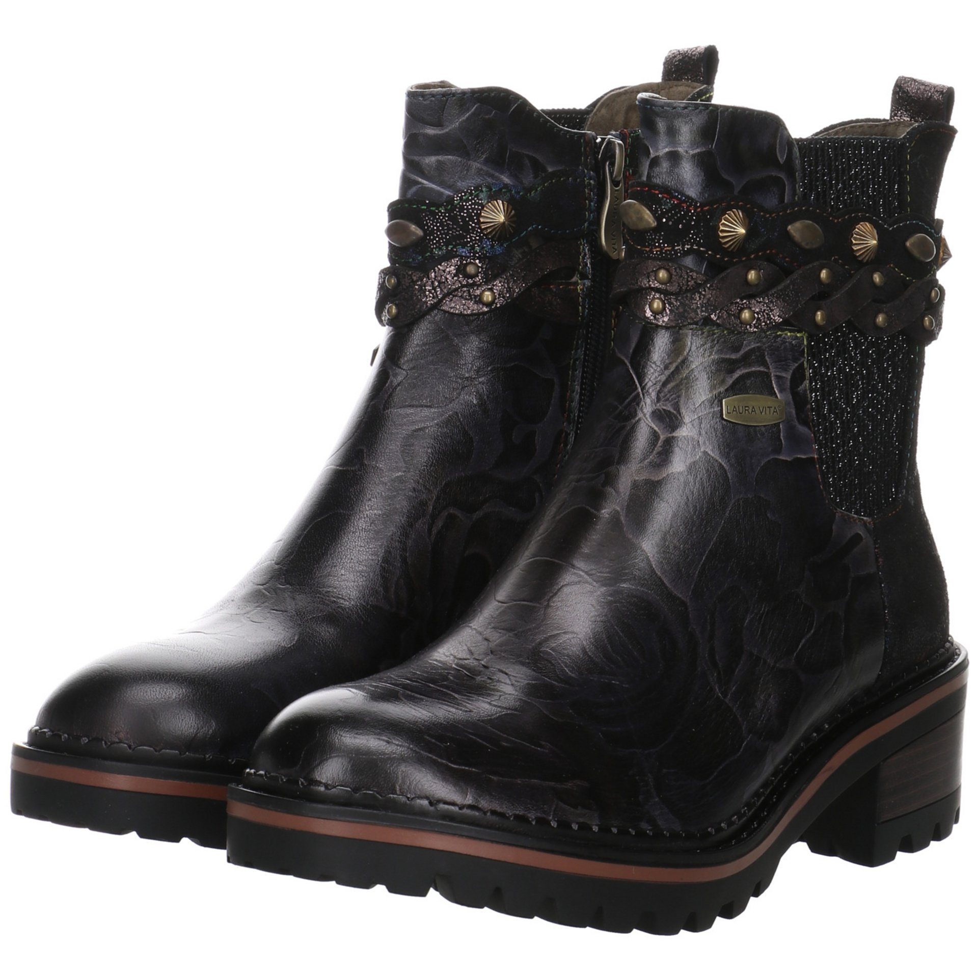 LAURA VITA Damen Schuhe Freizeit Elegant Leder-/Textilkombination Kesso Boots Stiefel Stiefel
