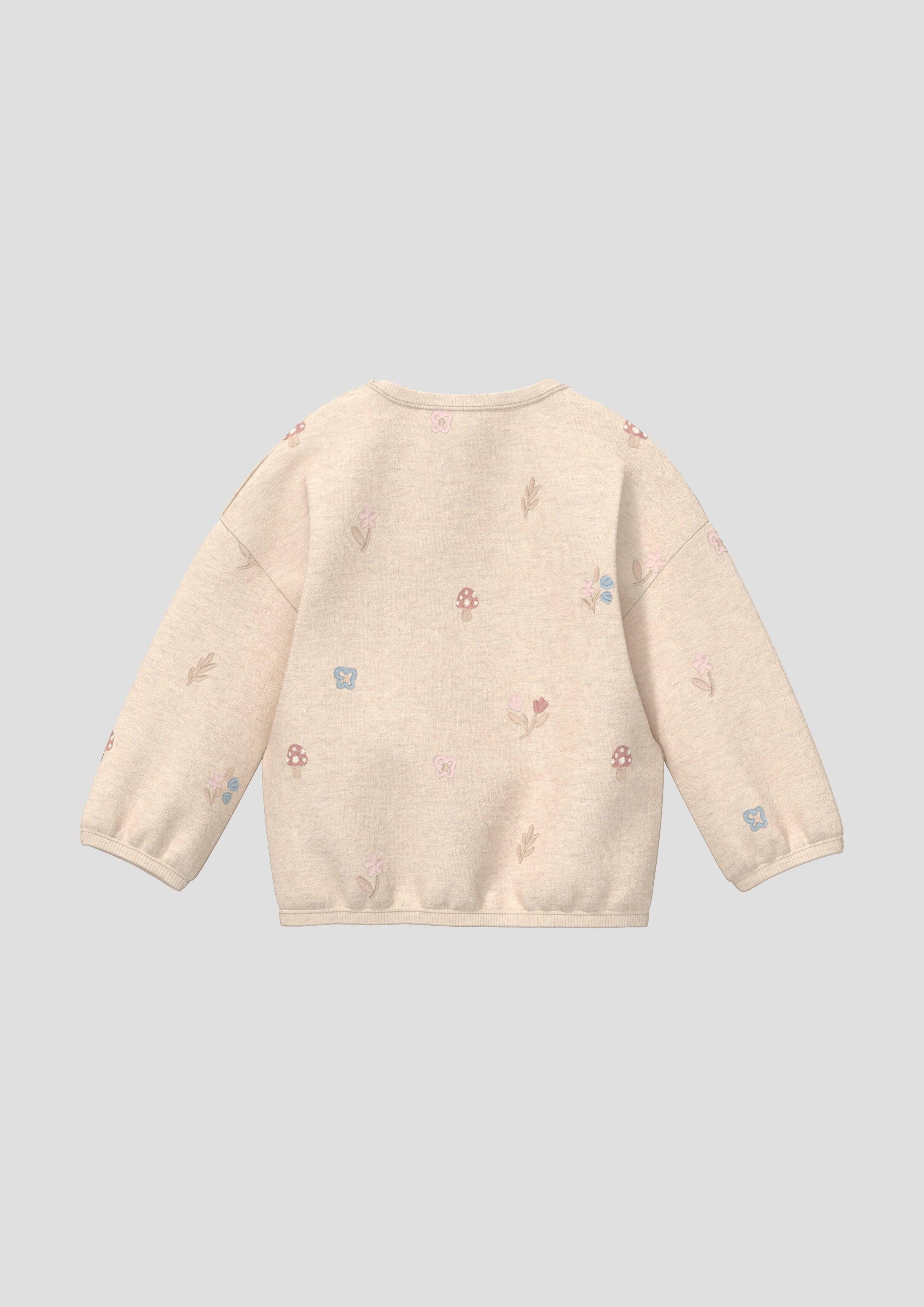 s.Oliver Sweatshirt Sweatshirt Unisex Sweatshirt im Loose Fit mit All-over-Stickerei – Bild 2 von 3
