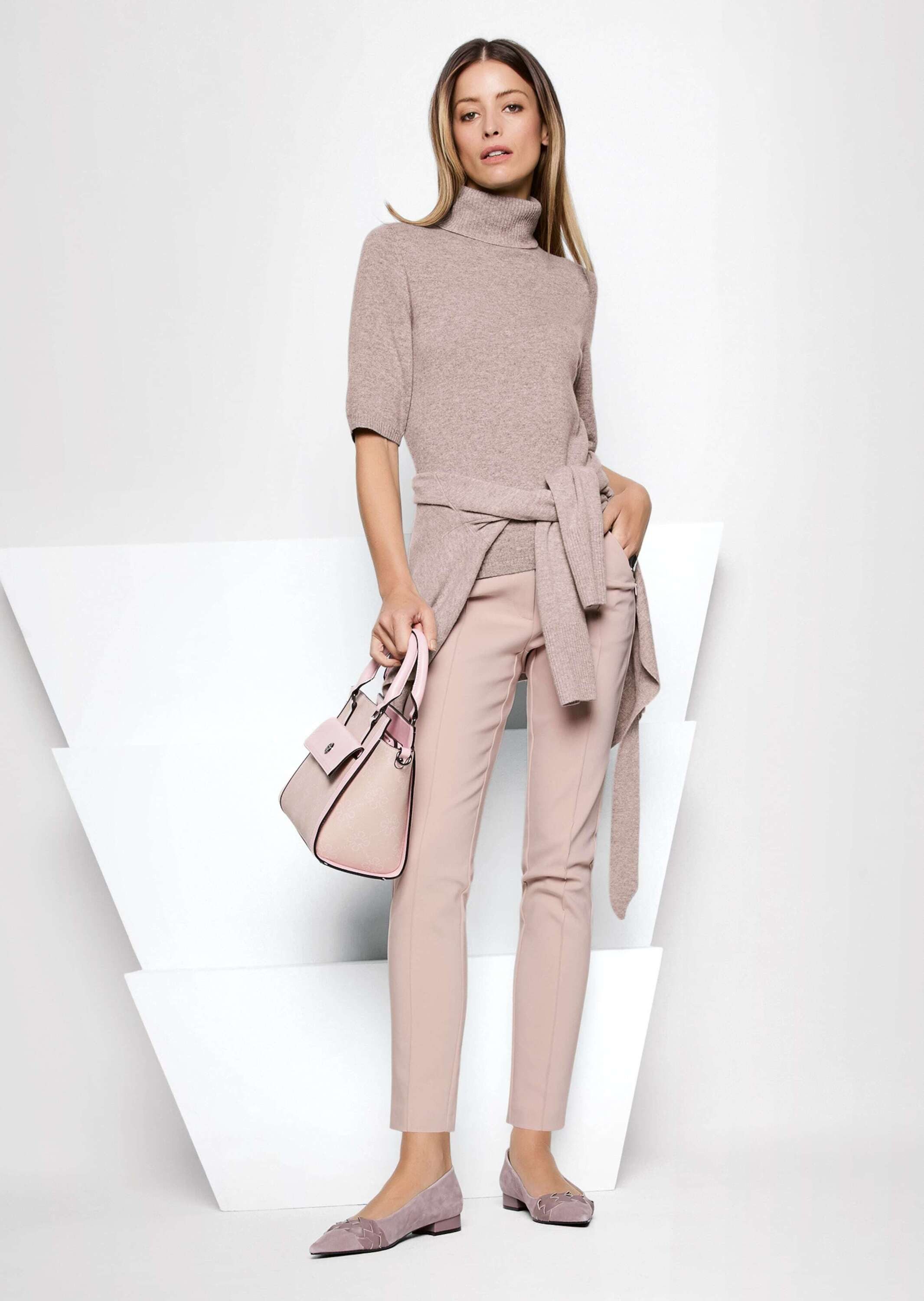 Stoffhose Schlanke Stretch-Hose mit Biesen
