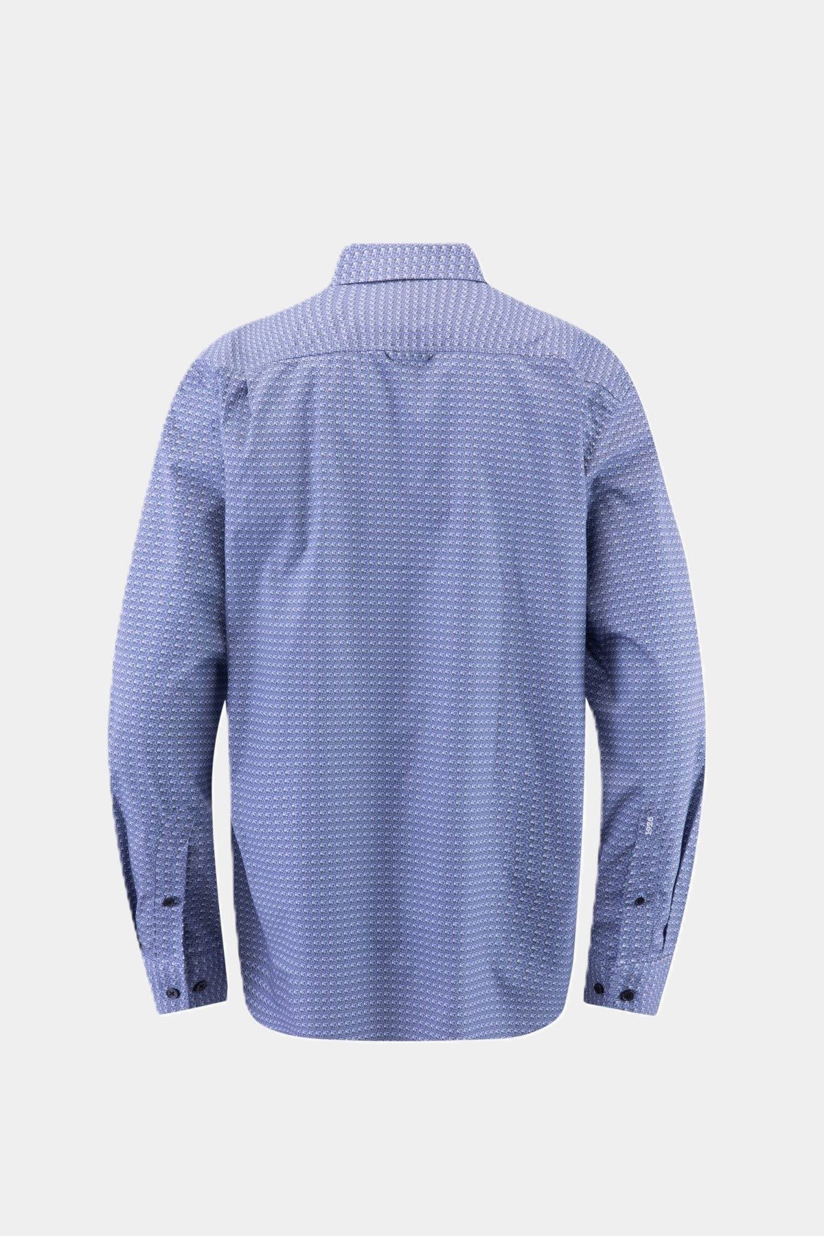 Haupt Langarmhemd Haupt Modern Fit Langarm Herrenhemd mit "Batik" Blue Allover Muster