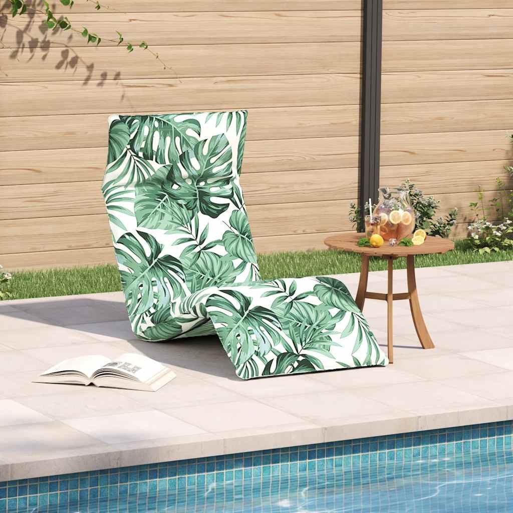 vidaXL Gartenliege Sonnenliege Klappbar Blattmuster 175x54x8,5 günstig online kaufen