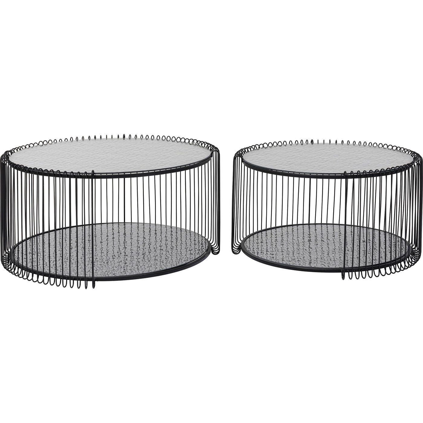 Kare Design Couchtisch Wire Double (2er Set), Bubble-Glas
