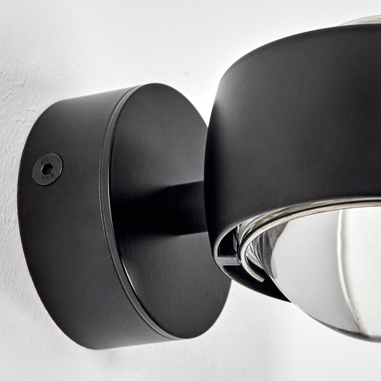 Schwarz/Klar, ohne Lichteffekt, mit Up&Down, Wandstrahler aus moderner Leuchtmittel, »Osacca« grün Wandleuchte Farbfilter in hofstein G9, Metall/Glas Wandspot