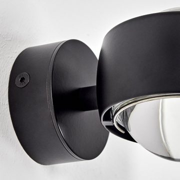 hofstein Wandleuchte »Osacca« moderner Wandstrahler aus Metall/Glas in Schwarz/Klar, ohne Leuchtmittel, G9, Wandspot mit Lichteffekt, Up&Down, Farbfilter grün