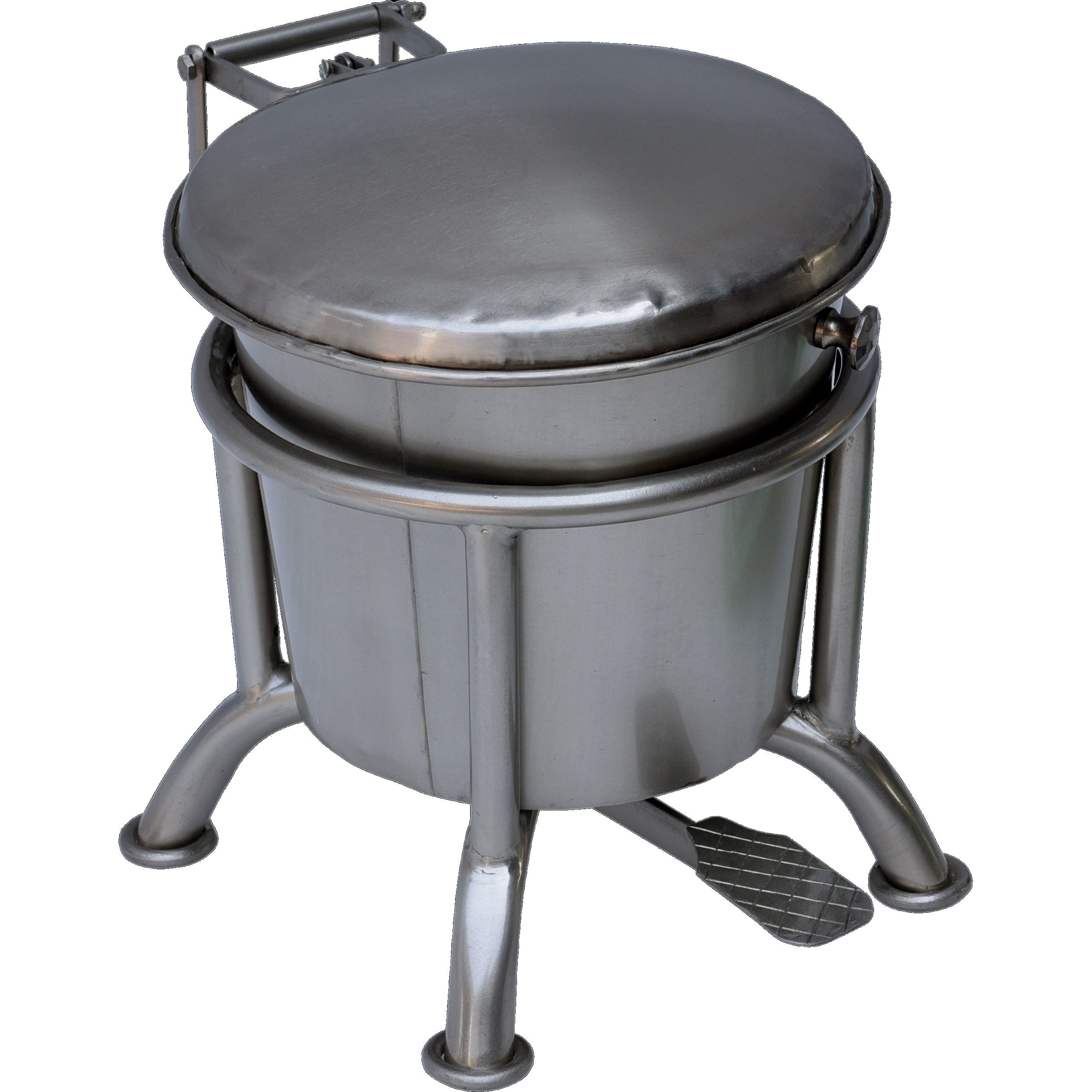 Vintagehaus Mülleimer Treteimer Vintage Abfalleimer Industrial Silber Klein Poliert