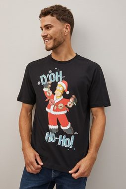 Next T-Shirt Lizenziertes T-Shirt mit Weihnachten The Simpsons (1-tlg)