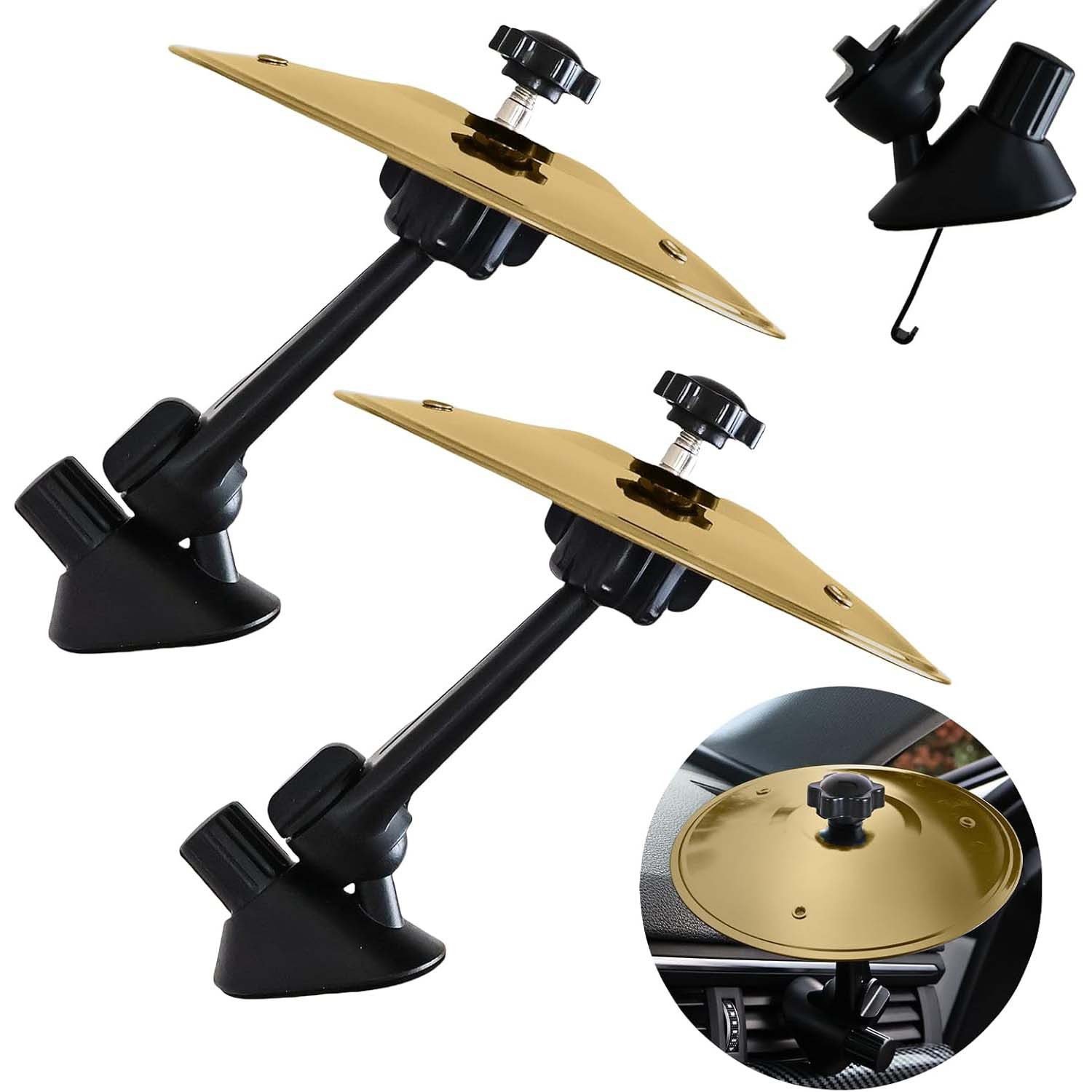 JOYOLEDER Schlagzeug 2 pcs Autounfall Cymbals, Auto Crash Бассейн,Auto-Trommel-Lüftungsschlitz, Mini-Trommel Crash-Clip, Car Cymbals Air Vent, Auto Schlagzeug Бассейн, Mini Schlagzeug Autofür, Все Arten Von Fahrzeugen