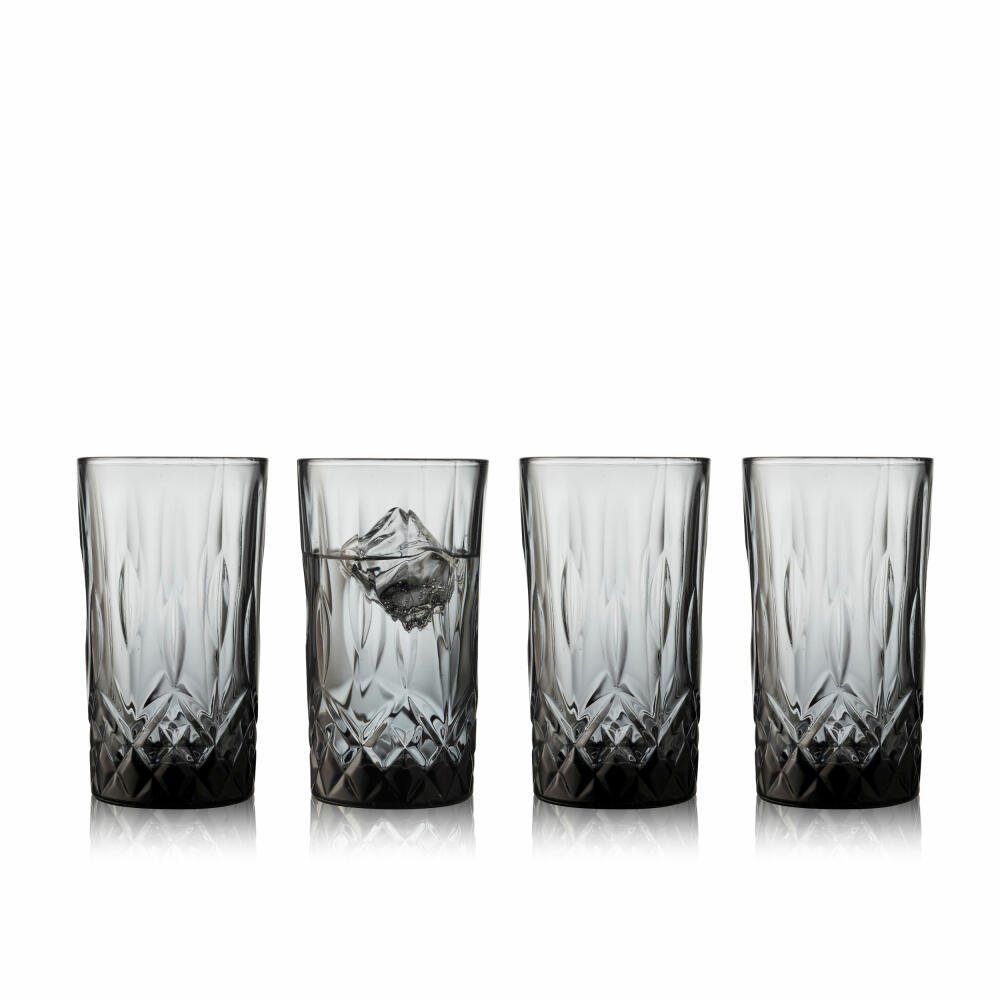 LYNGBY-GLAS Longdrinkglas Highballglas Sorrento 4er Set Smoke, Glas