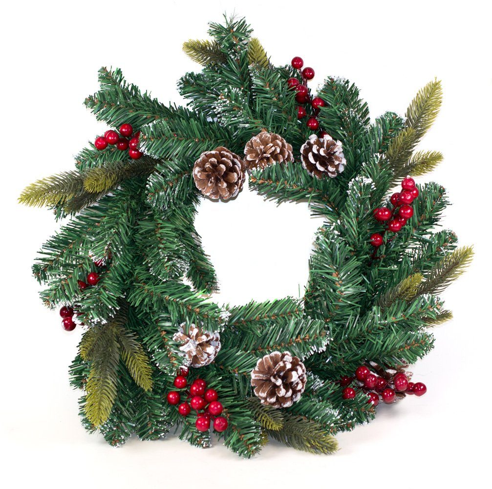 Creativery Adventskranz, Tannenkranz künstlich 50cm mit Beeren und Zapfen b günstig online kaufen