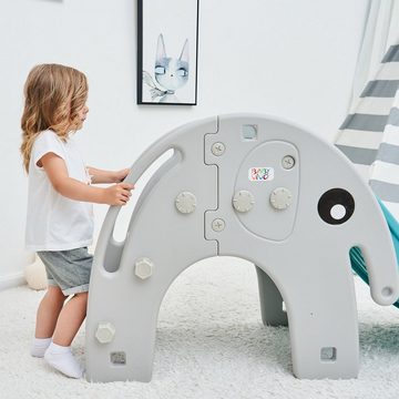 Baby Vivo Indoor-Rutsche Kinderrutsche / Rutsche - Elefant in Türkis / Grau