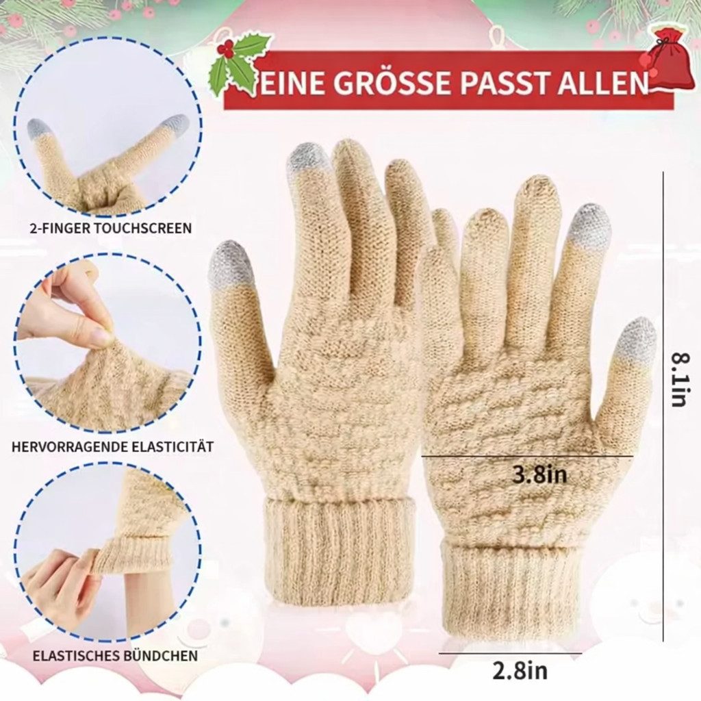 SpionProfi Strickhandschuhe Touchscreen Winter Handy Handschuhe Tablet Smartphone Damen Herren Winterhandschuhe mit Touchscreen Funktion für Smartphone & Tablet