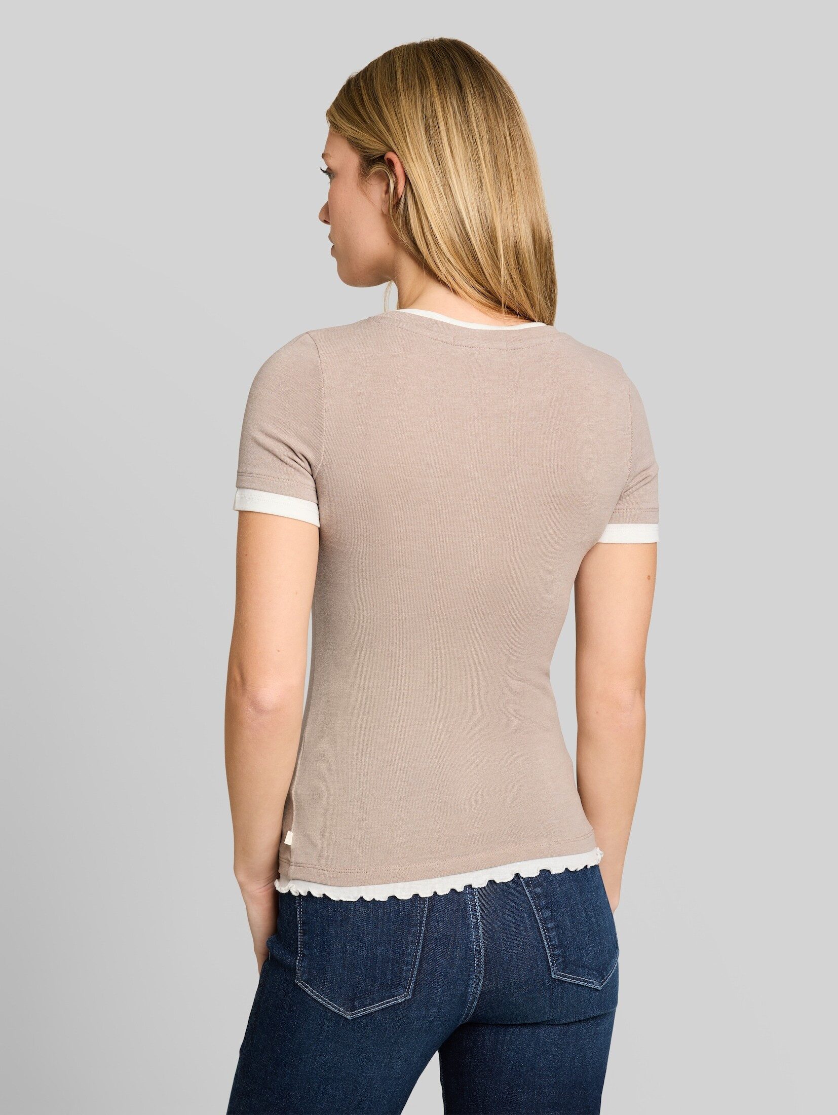 TOM TAILOR Denim T-Shirt T-Shirt (im Einserpack) T-Shirt im 2-in-1-Look