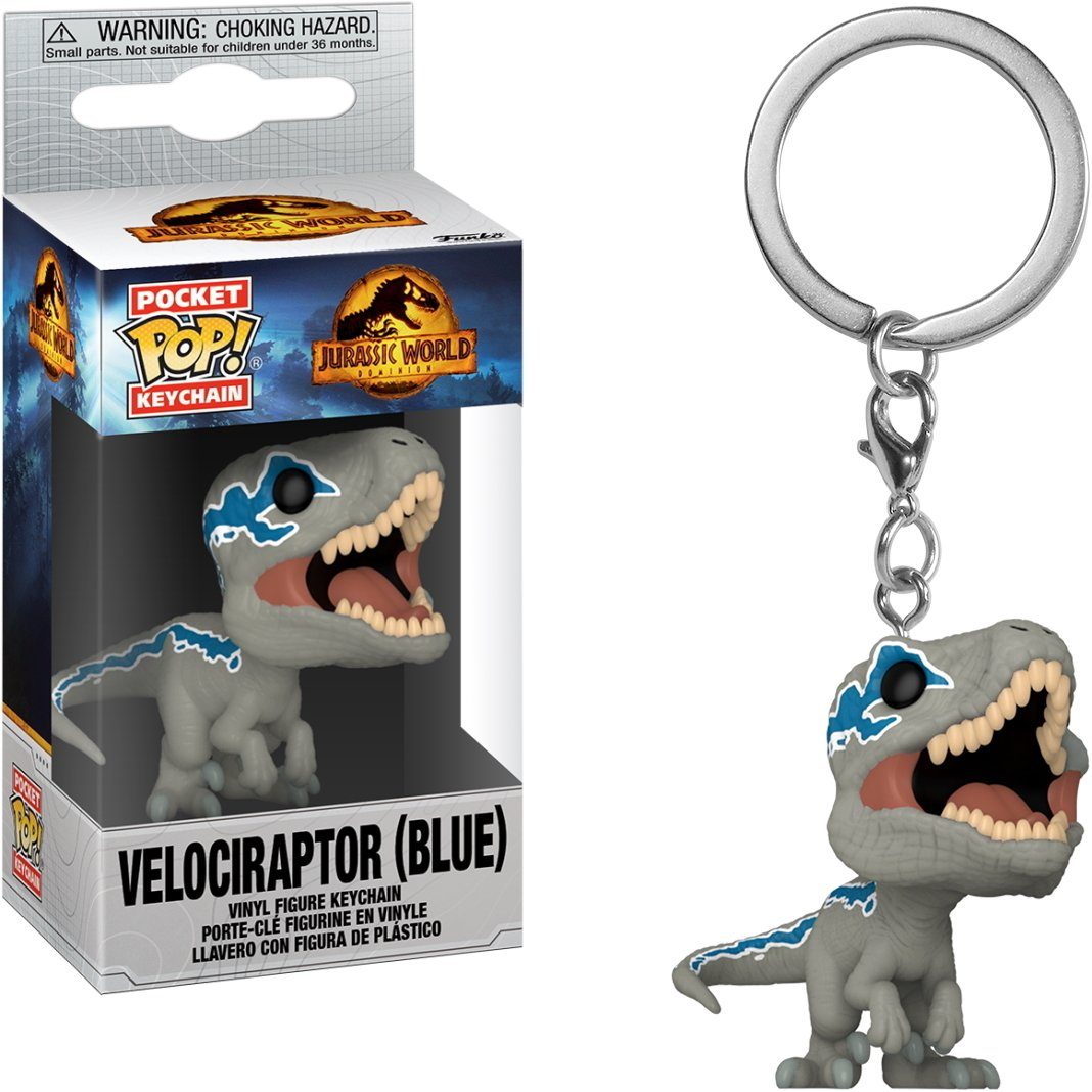 Funko Schlüsselanhänger Jurassic World Pocket POP! Velociraptor - (Blue)